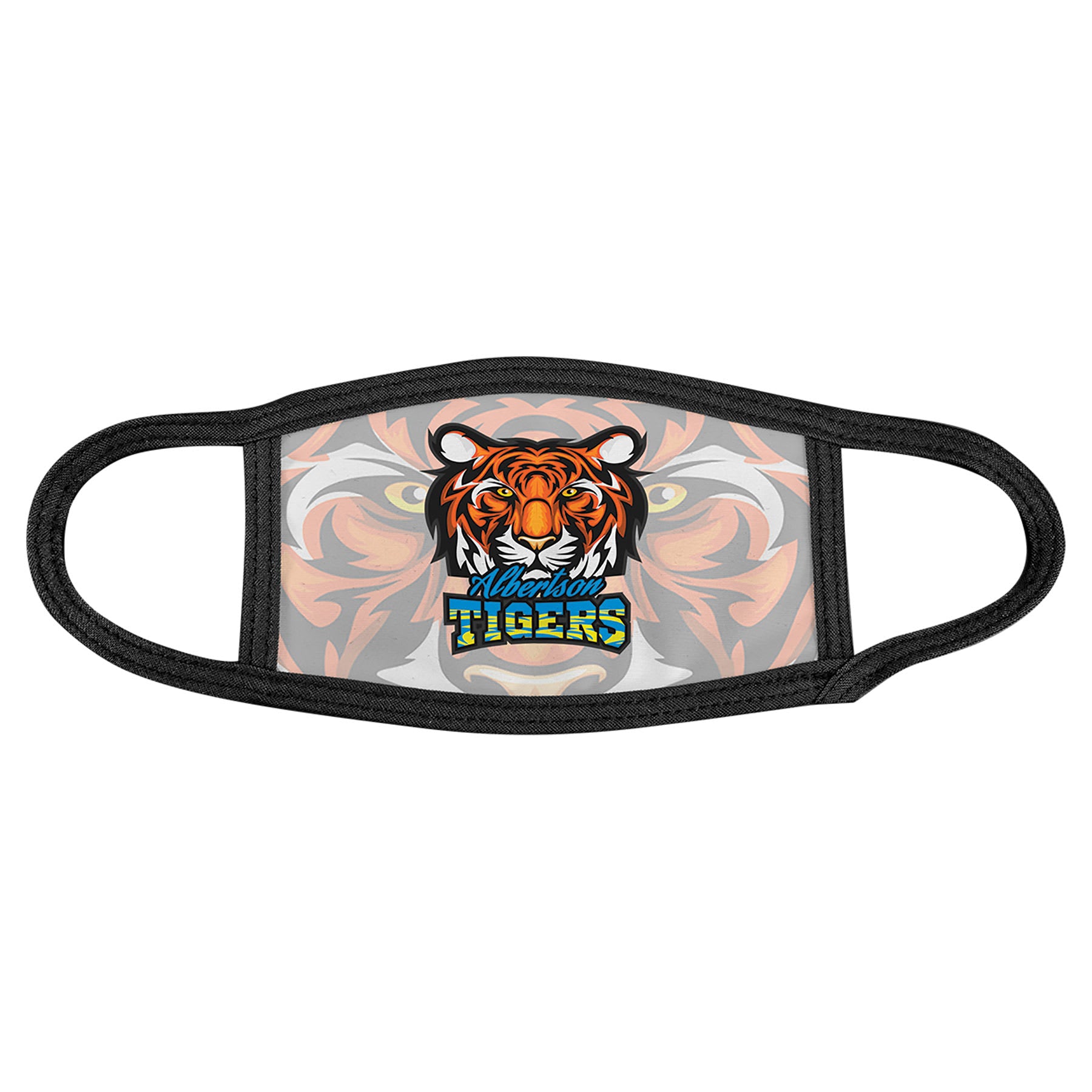 Child Sublimatable Face Mask with Black Trim & Ear Loops