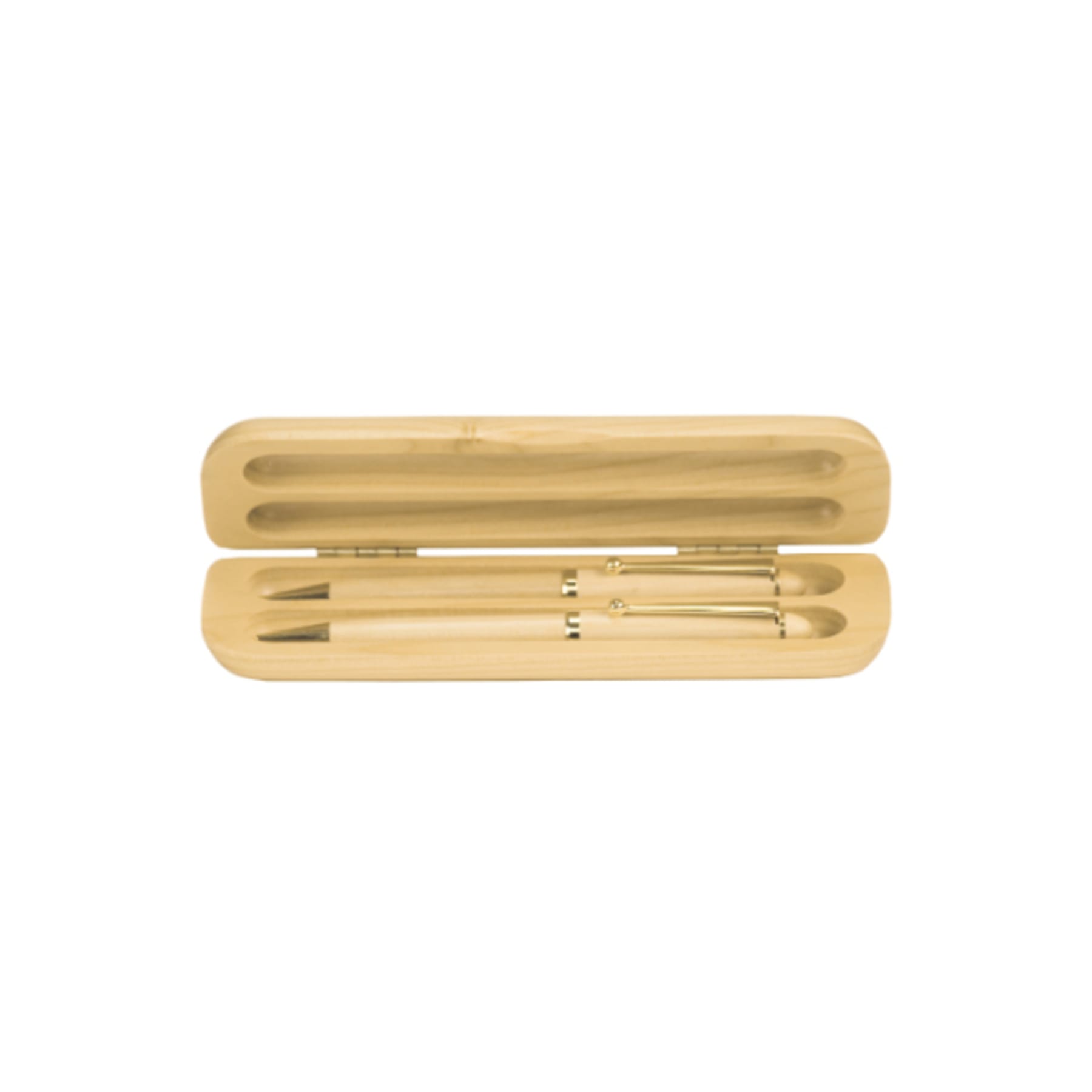 6.75" x 2" Maple 2-Pen Case (Case only, pen not included)
