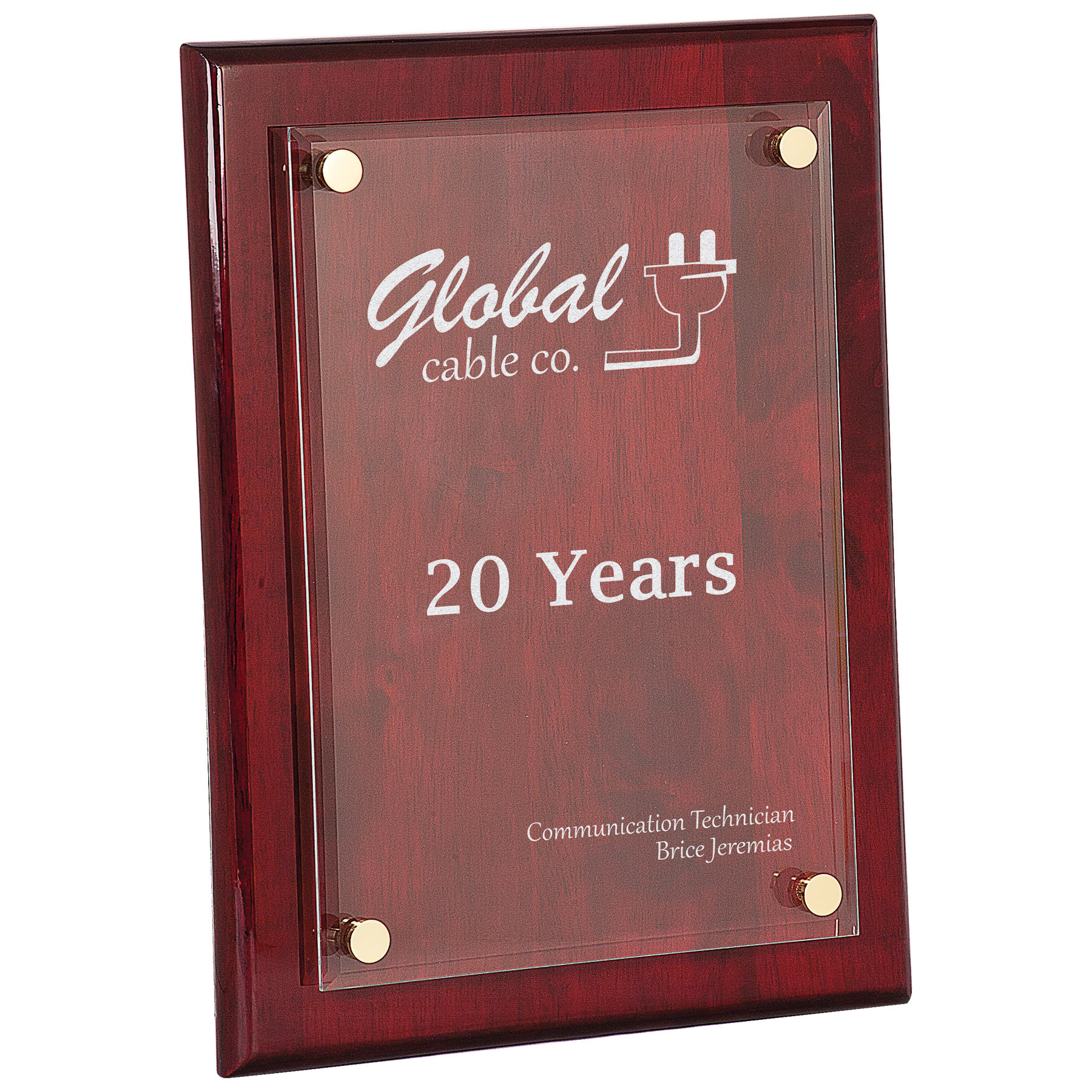 9" x 12" Rosewood Piano Finish Floating Acrylic Plaque