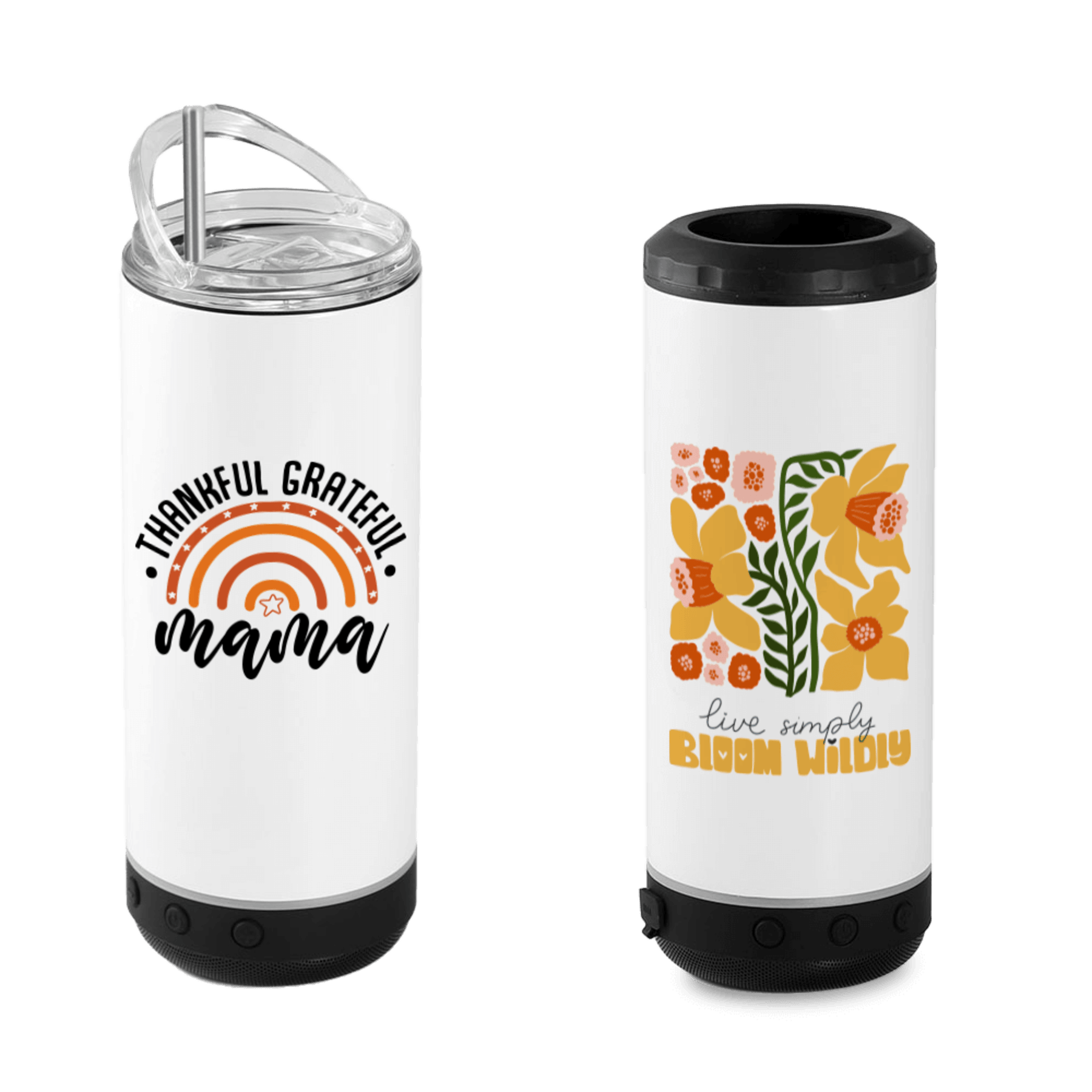 16 oz Double Wall Insulated Beverage Holder with Speaker