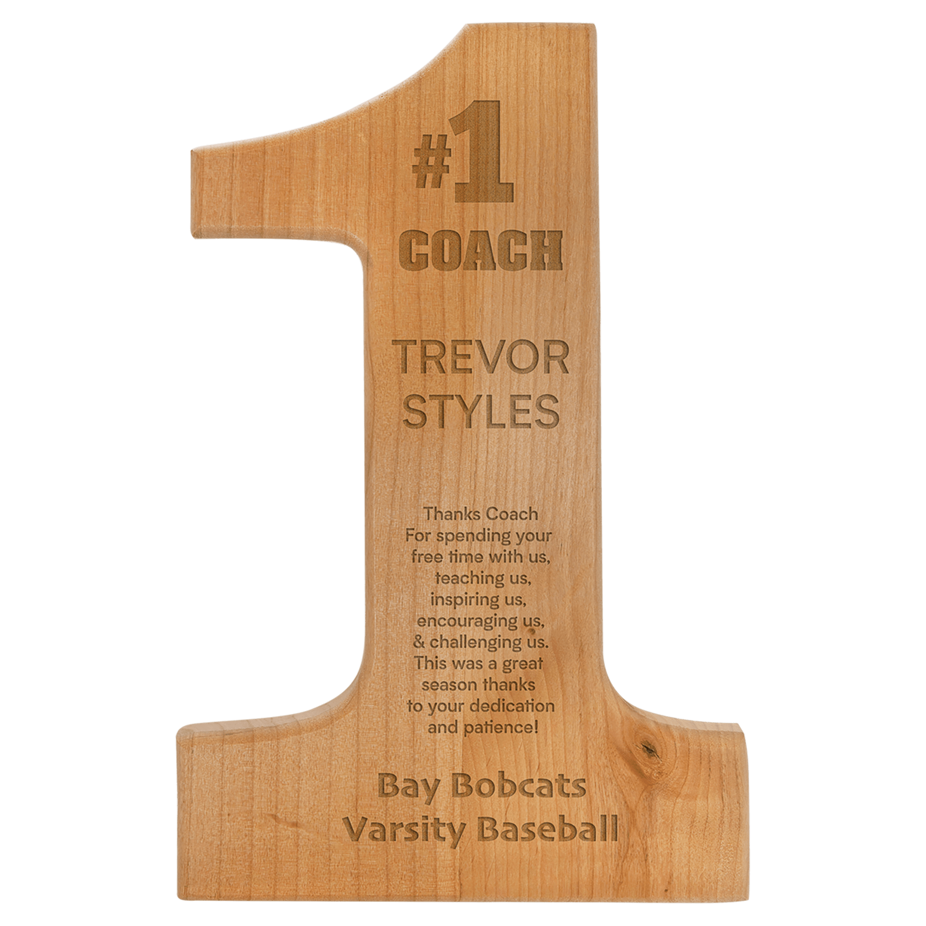 8.25" x 12.5" Alder #1 Plaque
