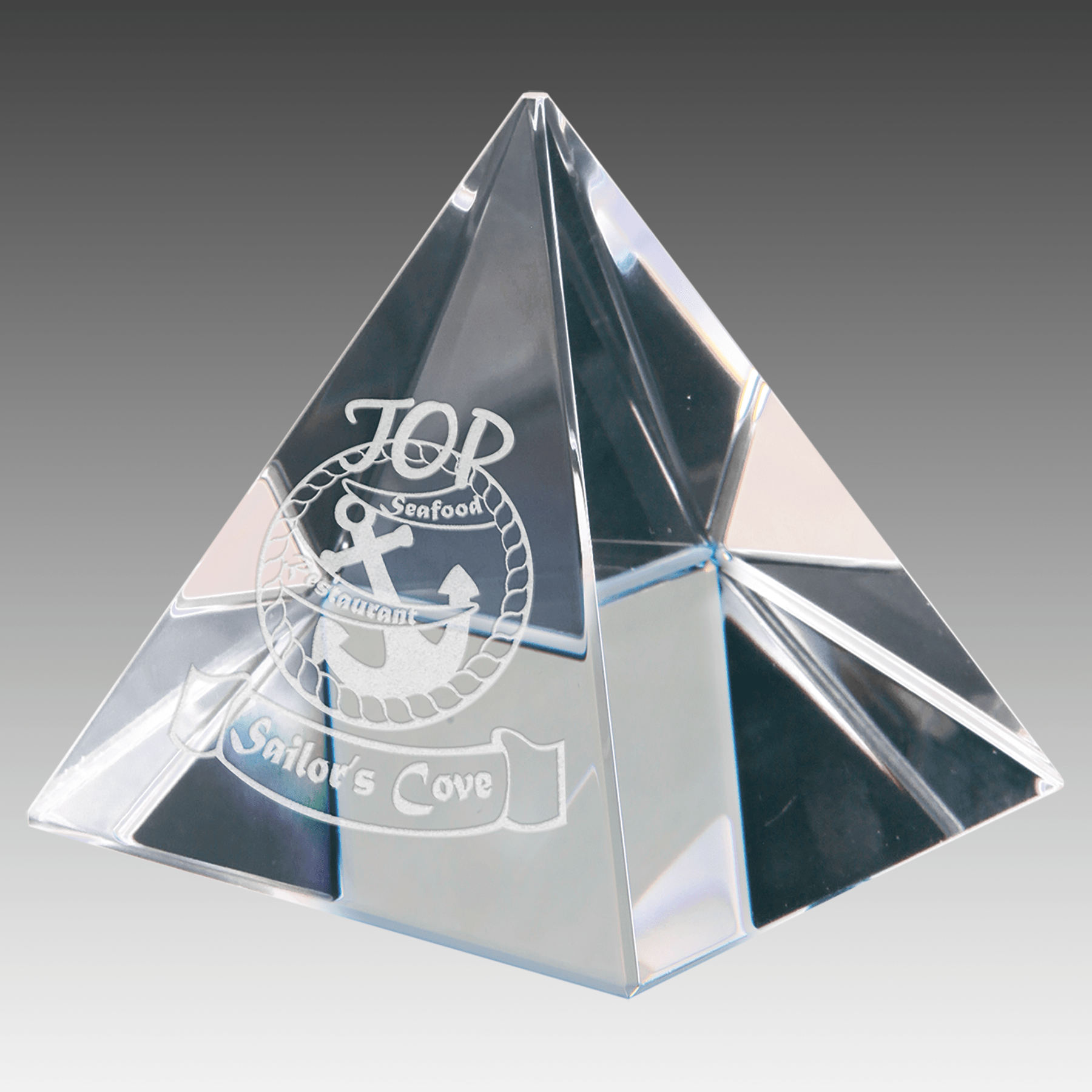 2.4" x 2.4" x 2.4" Crystal Pyramid