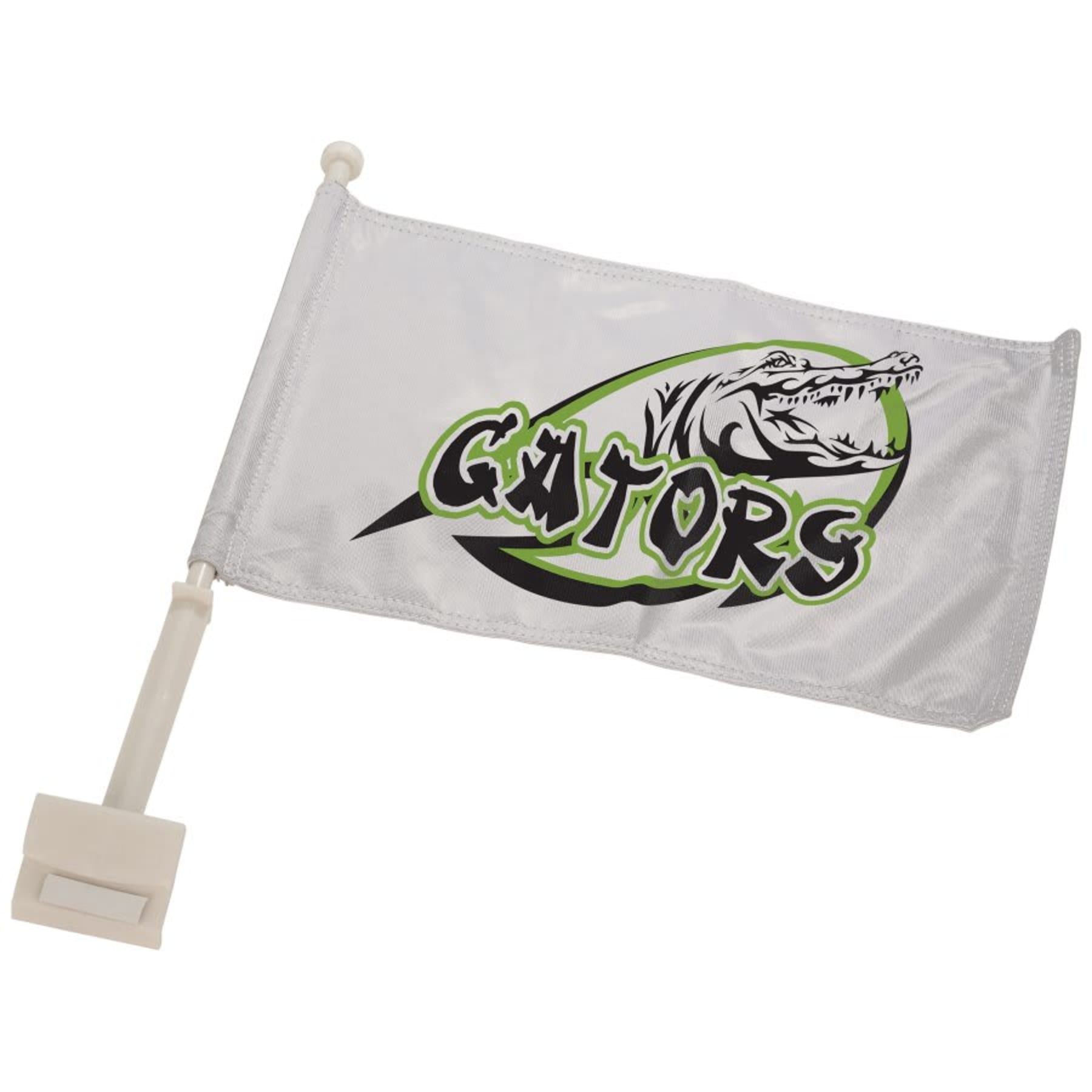 16" x 10.5" White Sublimatable Car Flag with Pole