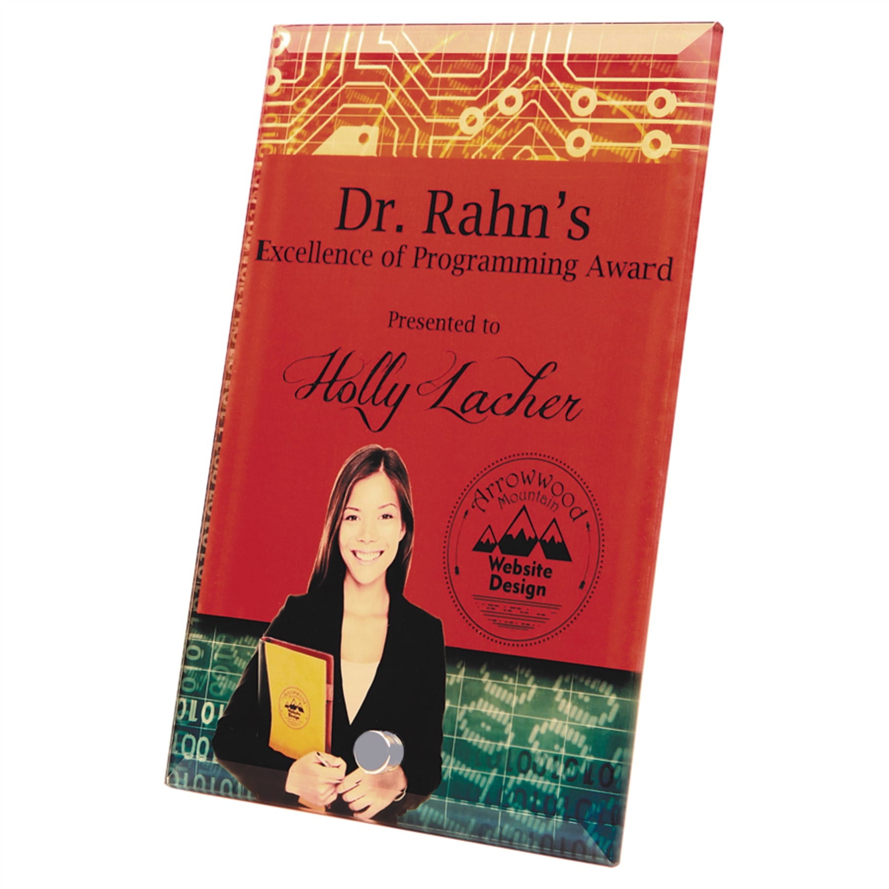 4" x 6" Sublimatable Vertical Glass with 1 Silver Pin