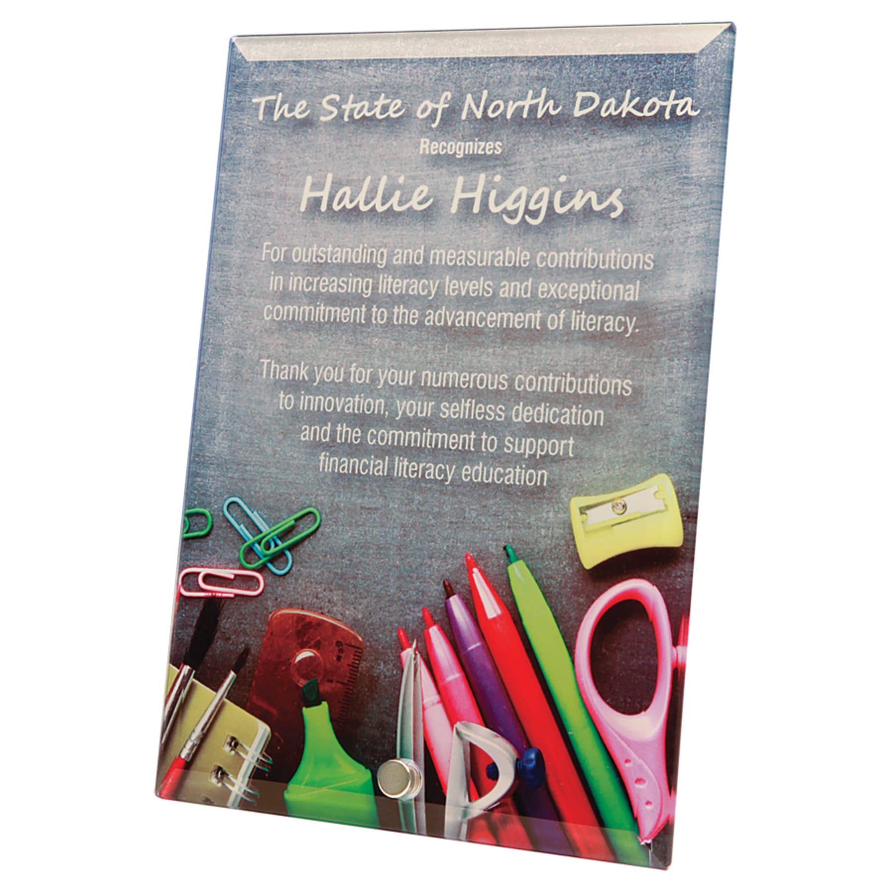 5" x 7" Sublimatable Vertical Glass with 1 Silver Pin