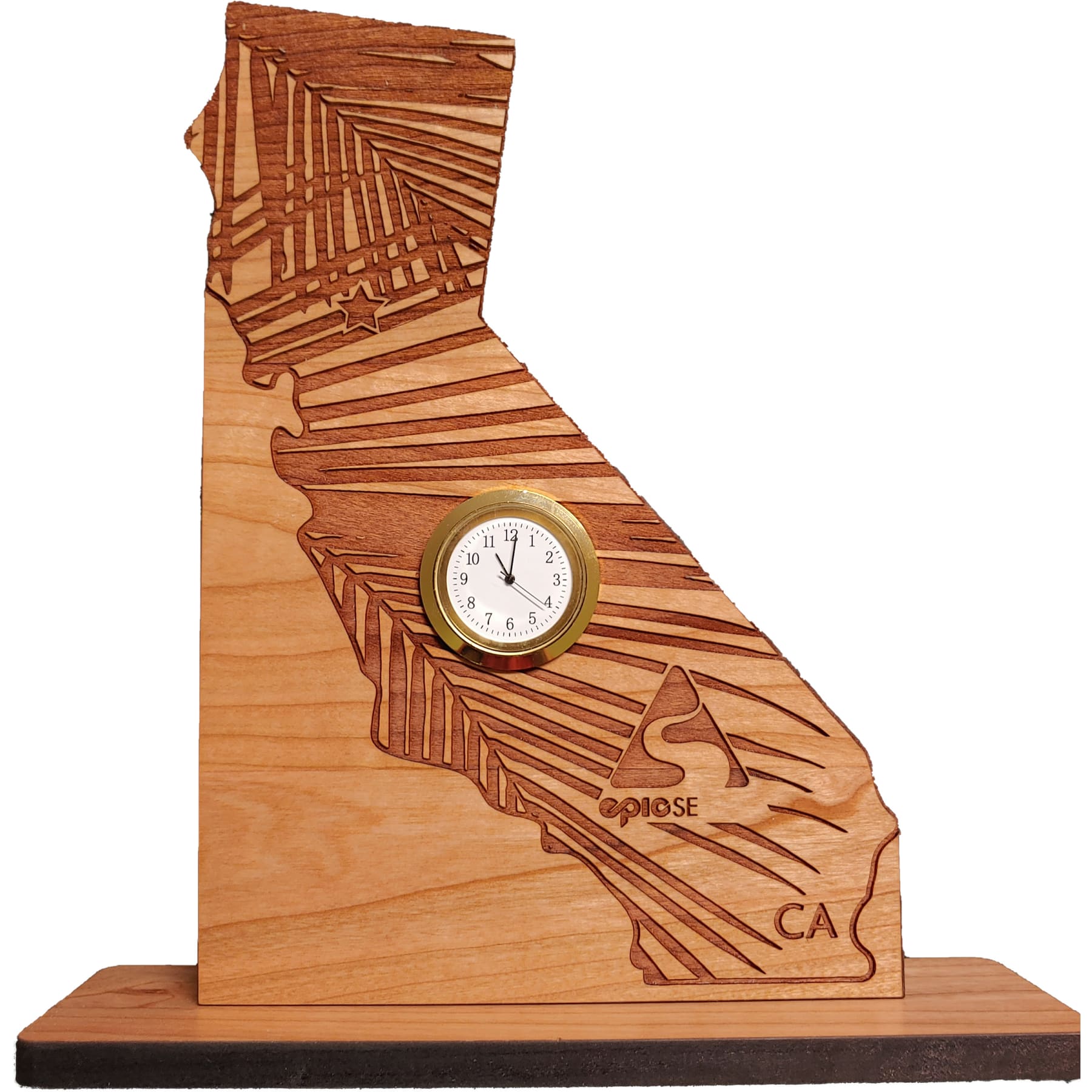 6" x 8" - California Hardwood Desktop Clocks