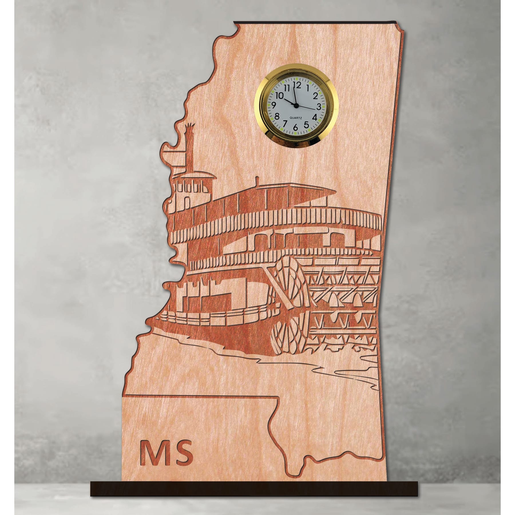 6" x 8" - Mississippi Hardwood Desktop Clocks