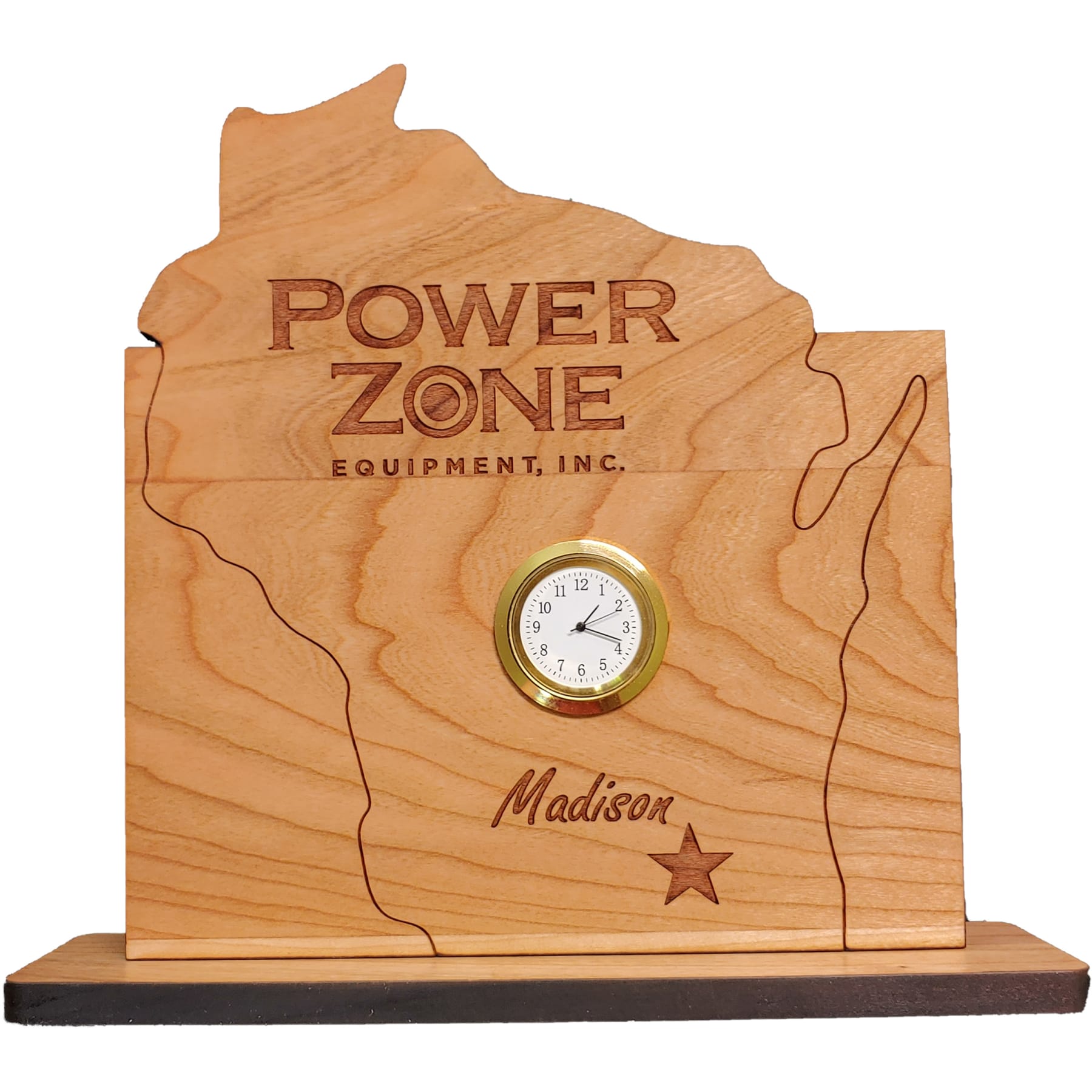 6" x 8" - Wisconsin Hardwood Desktop Clocks