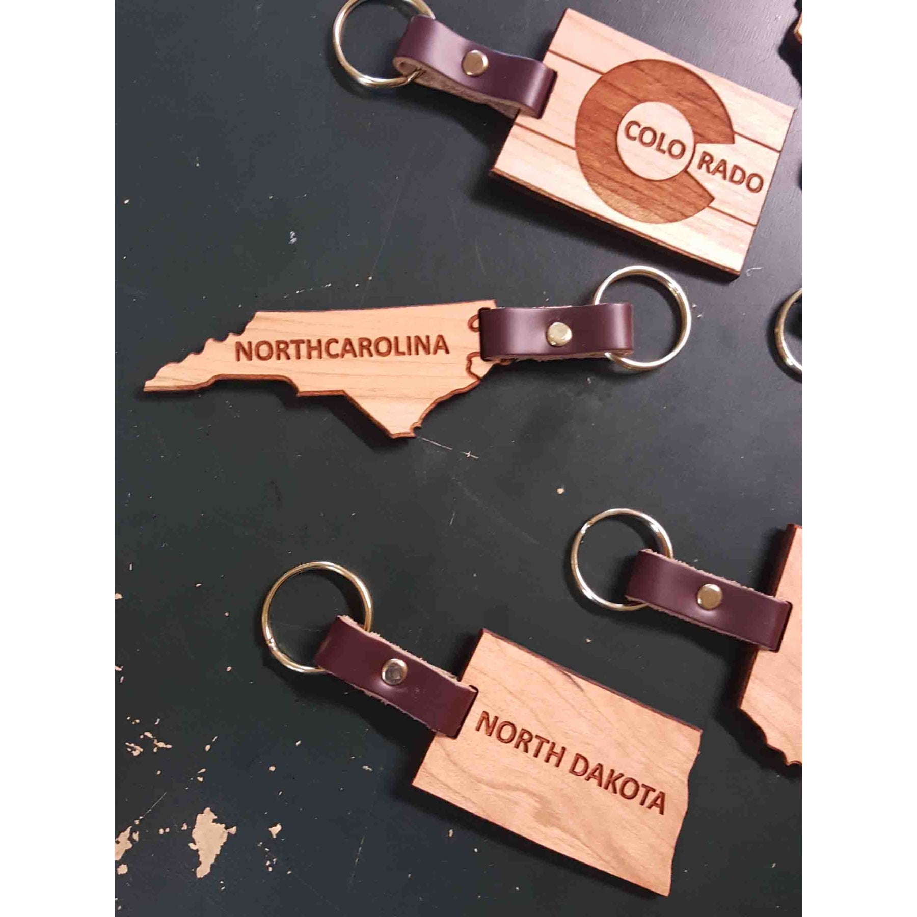 2" - North Carolina Hardwood Keychains