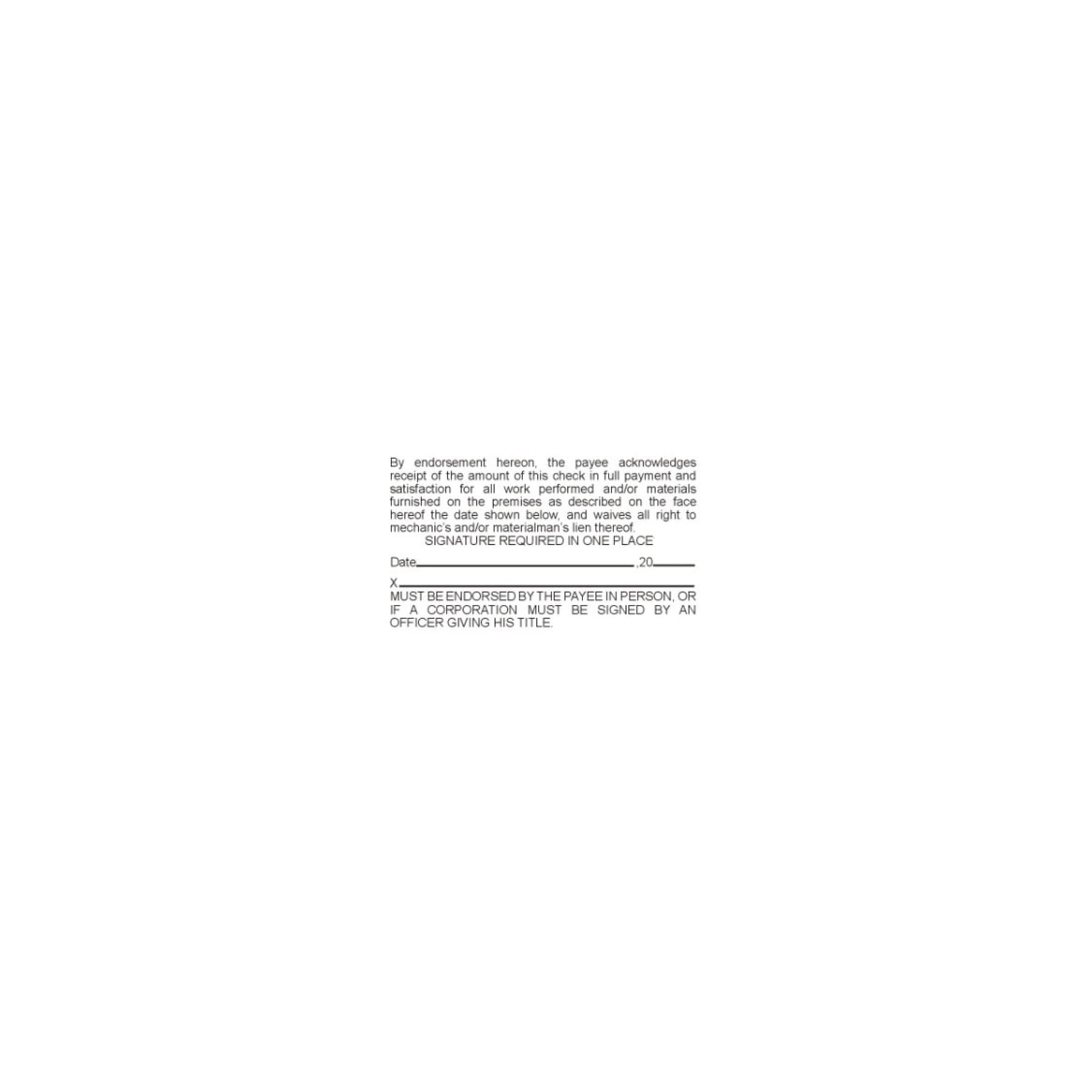 1.25" x 2.25" - Lien Waiver Rubber Stamp - Self Inking or Wood Mounted