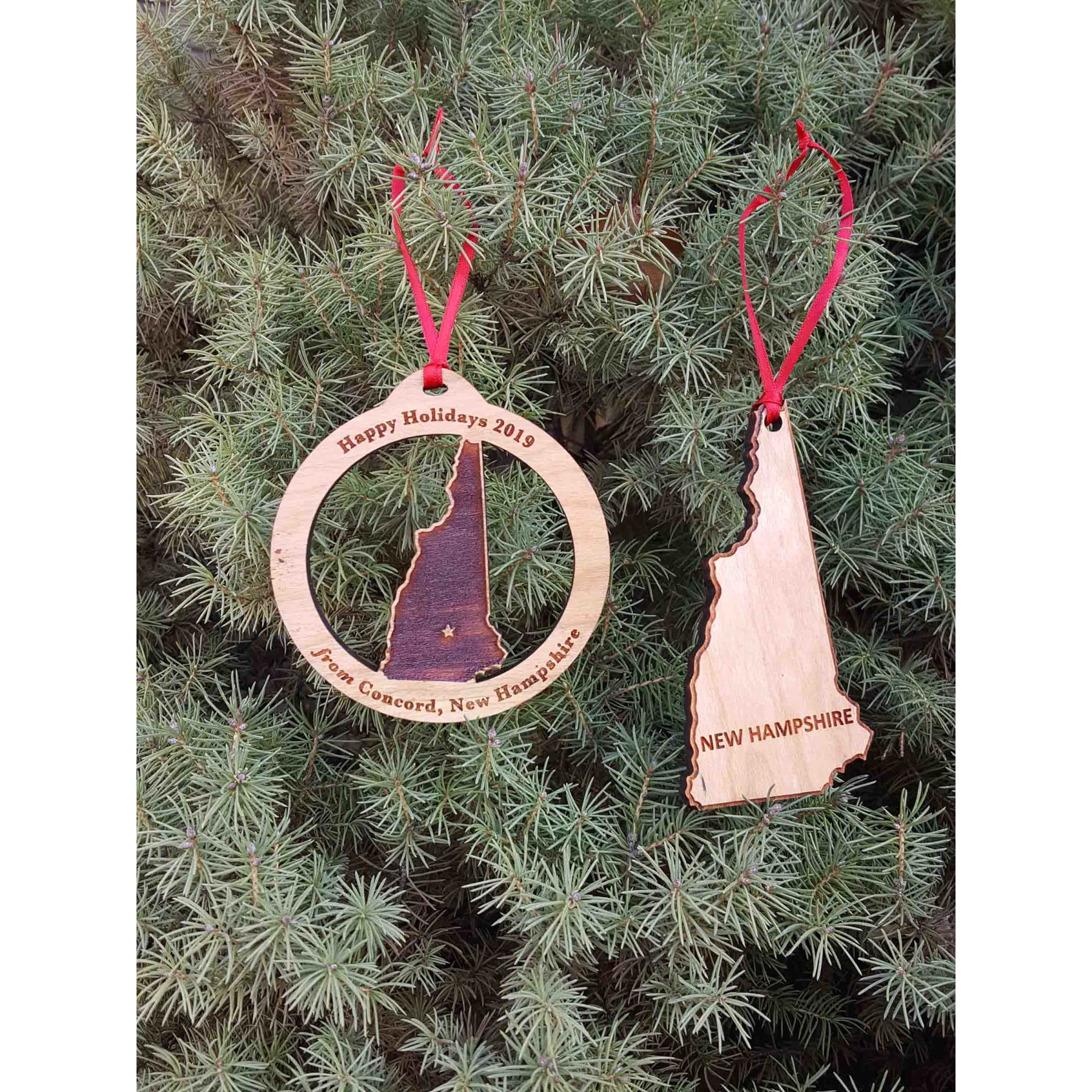 3.5" - New Hampshire Customizable Hardwood Ornaments