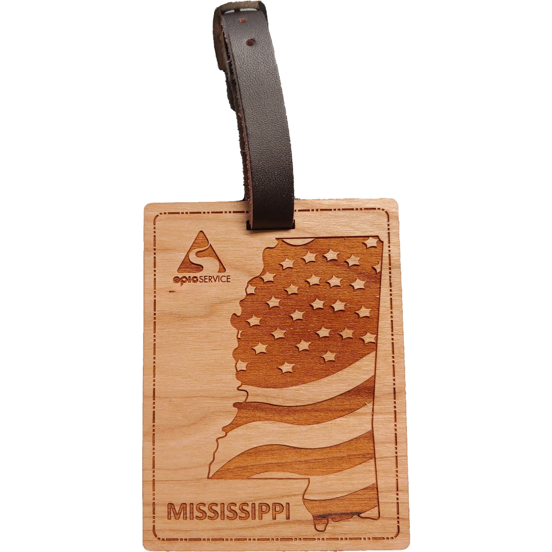 3" x 4" - Mississippi Hardwood Luggage Tags