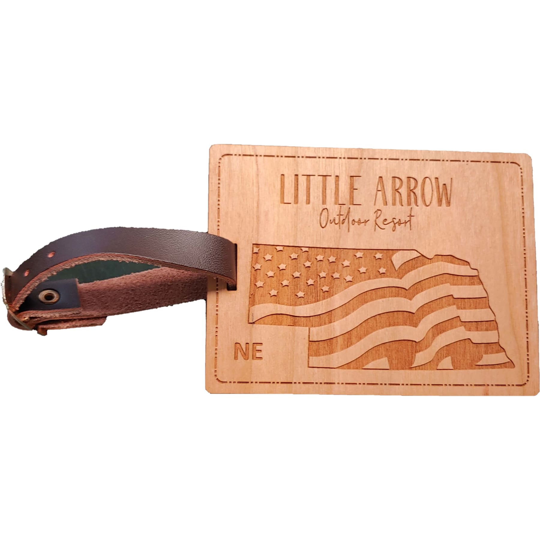 3" x 4" - Nebraska Hardwood Luggage Tags