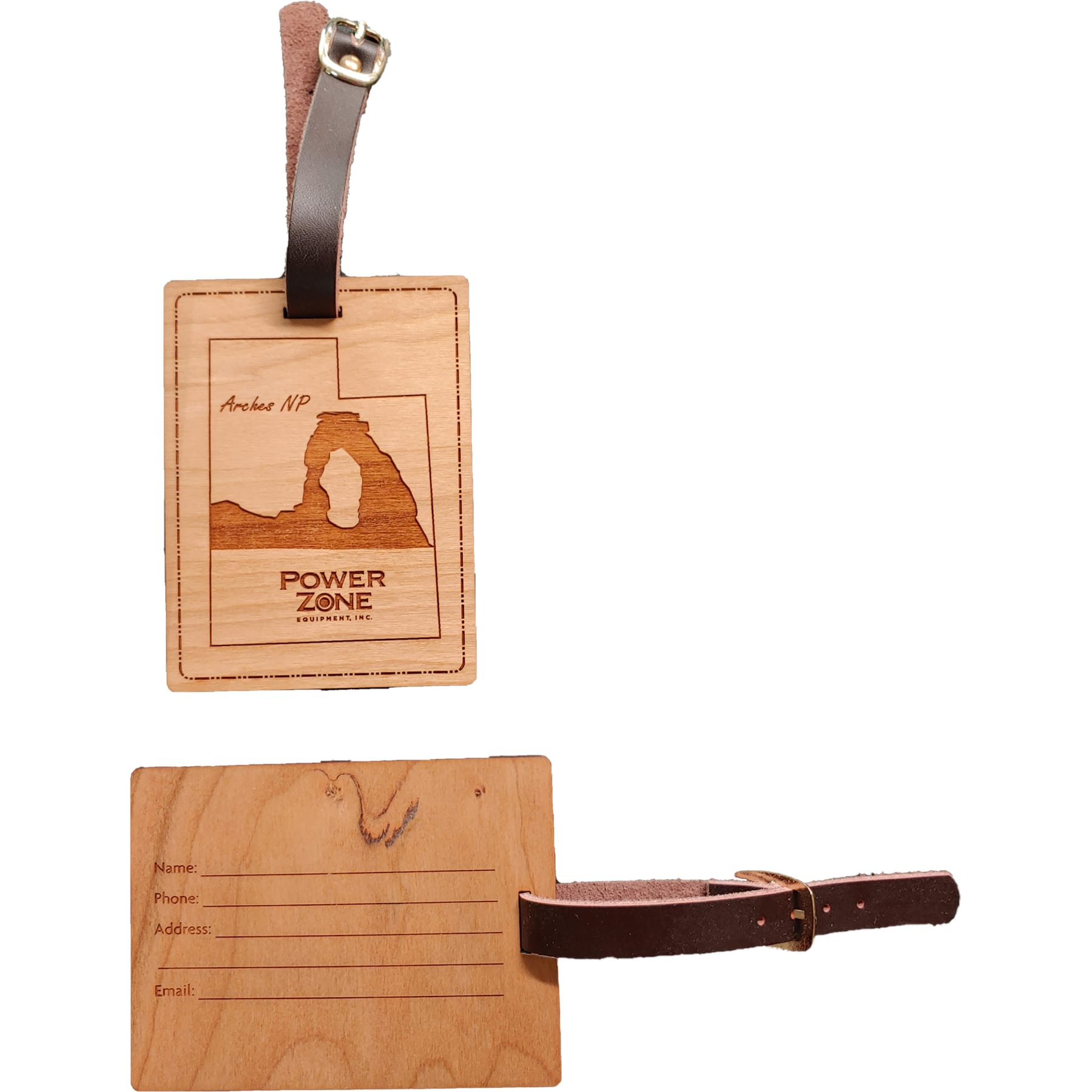 3" x 4" - Utah Hardwood Luggage Tags