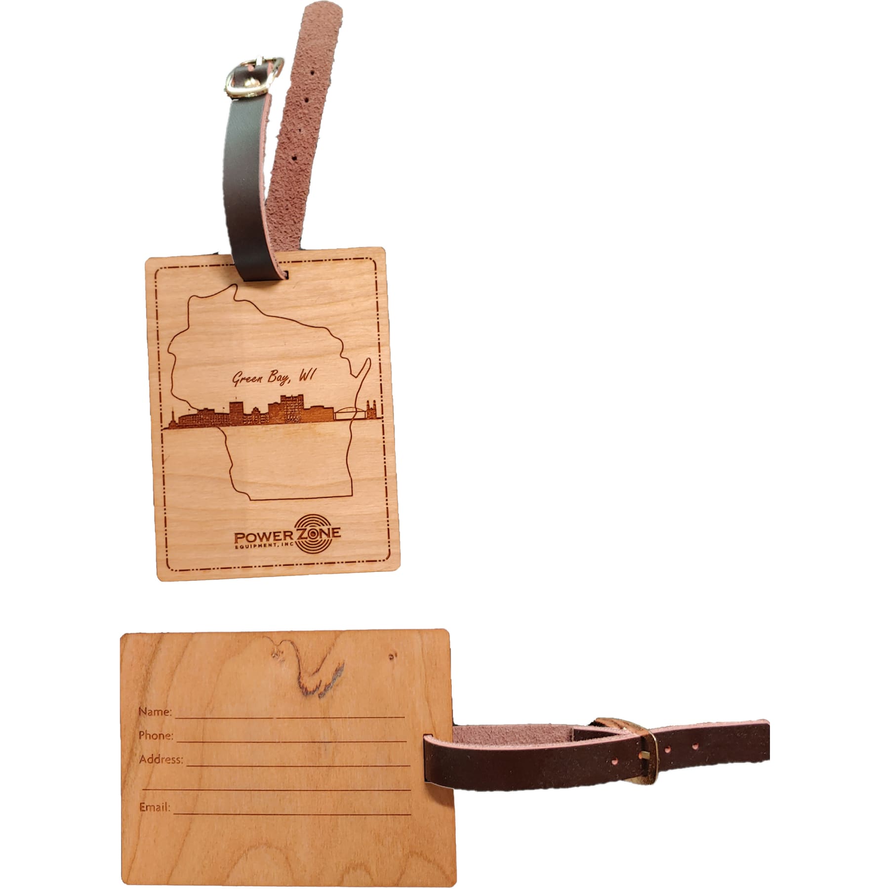 3" x 4" - Wisconsin Hardwood Luggage Tags