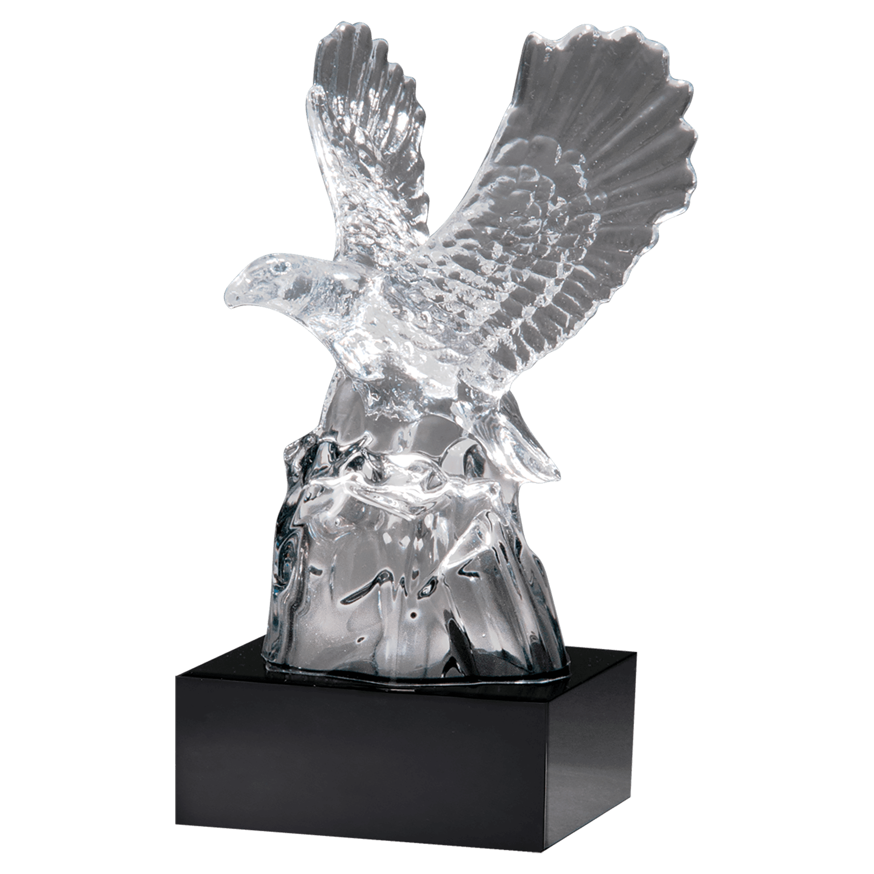 Beautiful Carved Crystal Eagle on a Crystal Base - AE18