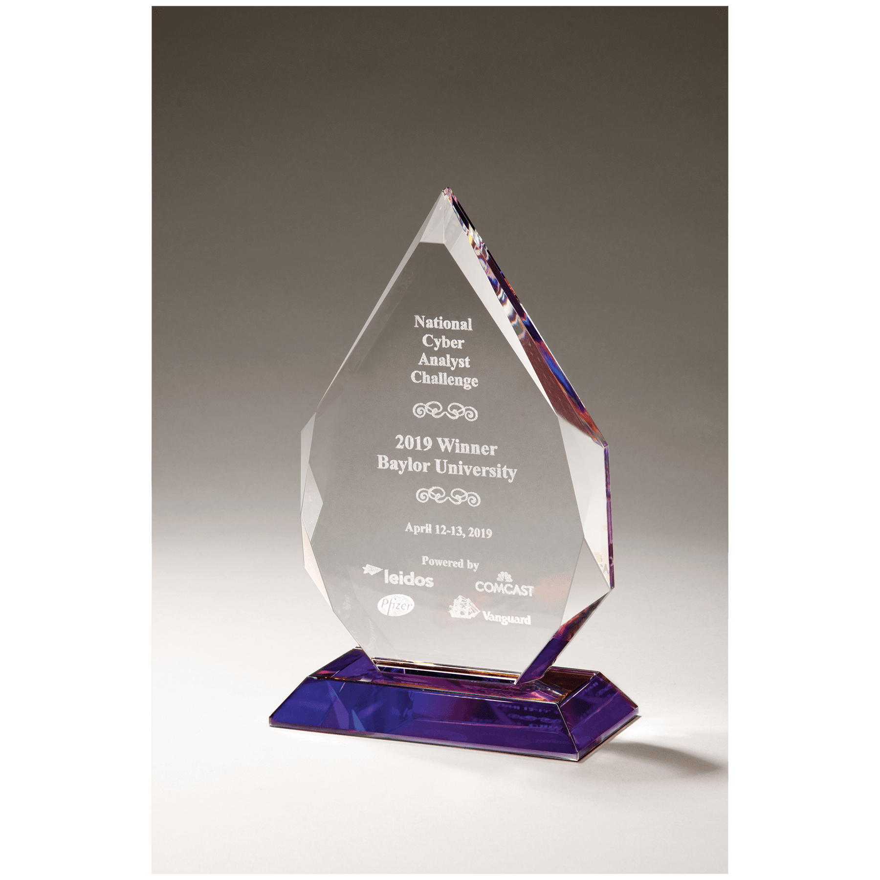 Flame Series Crystal with Prism-Effect Base