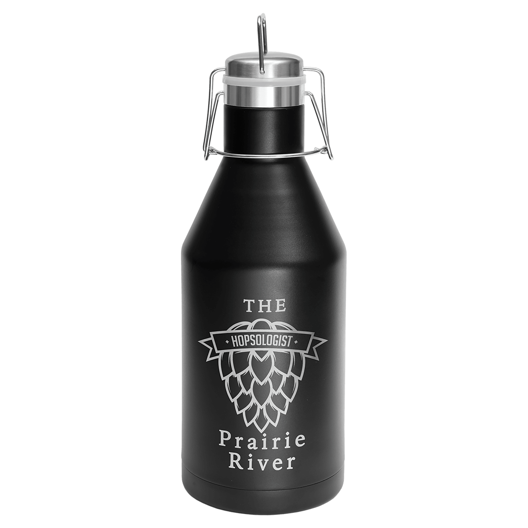 Polar Camel 64 oz. Black Growler w/ Swing-Top Lid