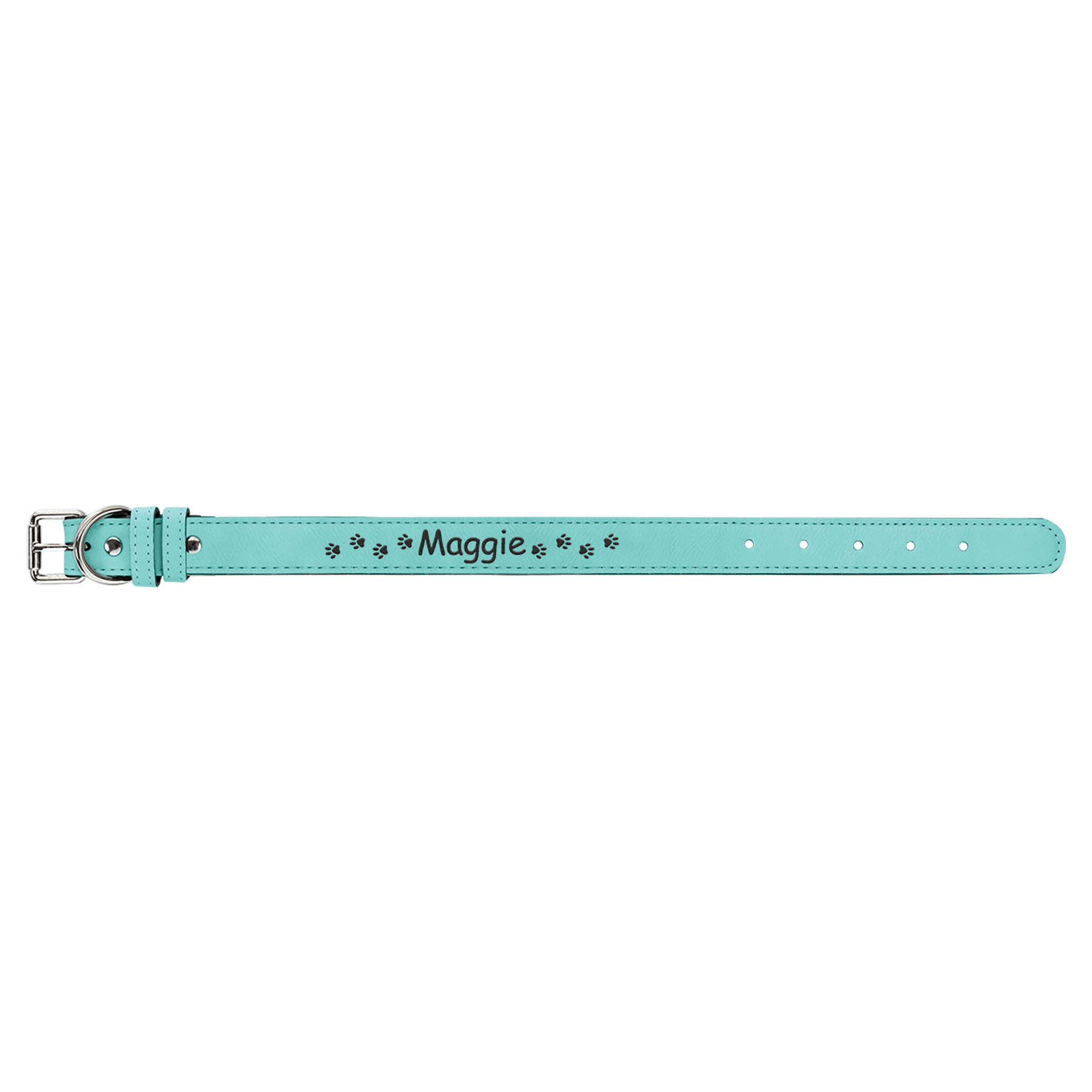 Small 15" x.75" Teal Leatherette Dog Collar