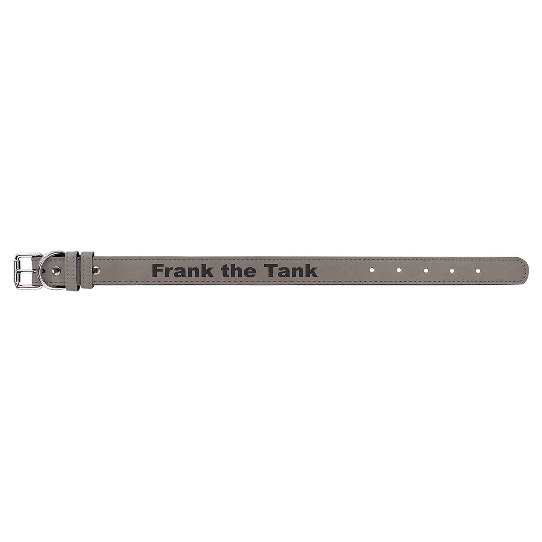 Medium 19" x 1" Gray Leatherette Dog Collar