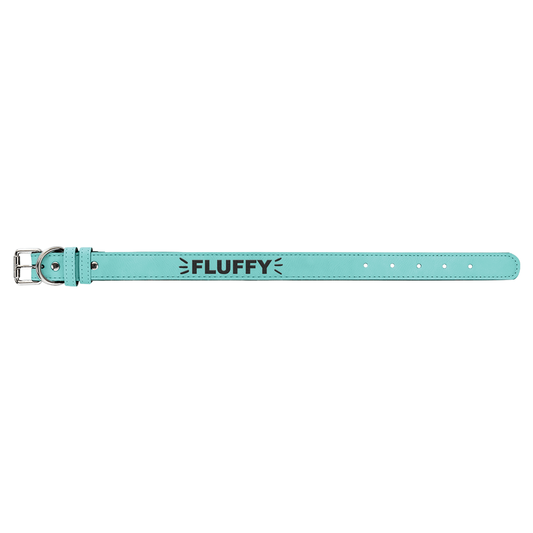 Medium 19" x 1" Teal Leatherette Dog Collar