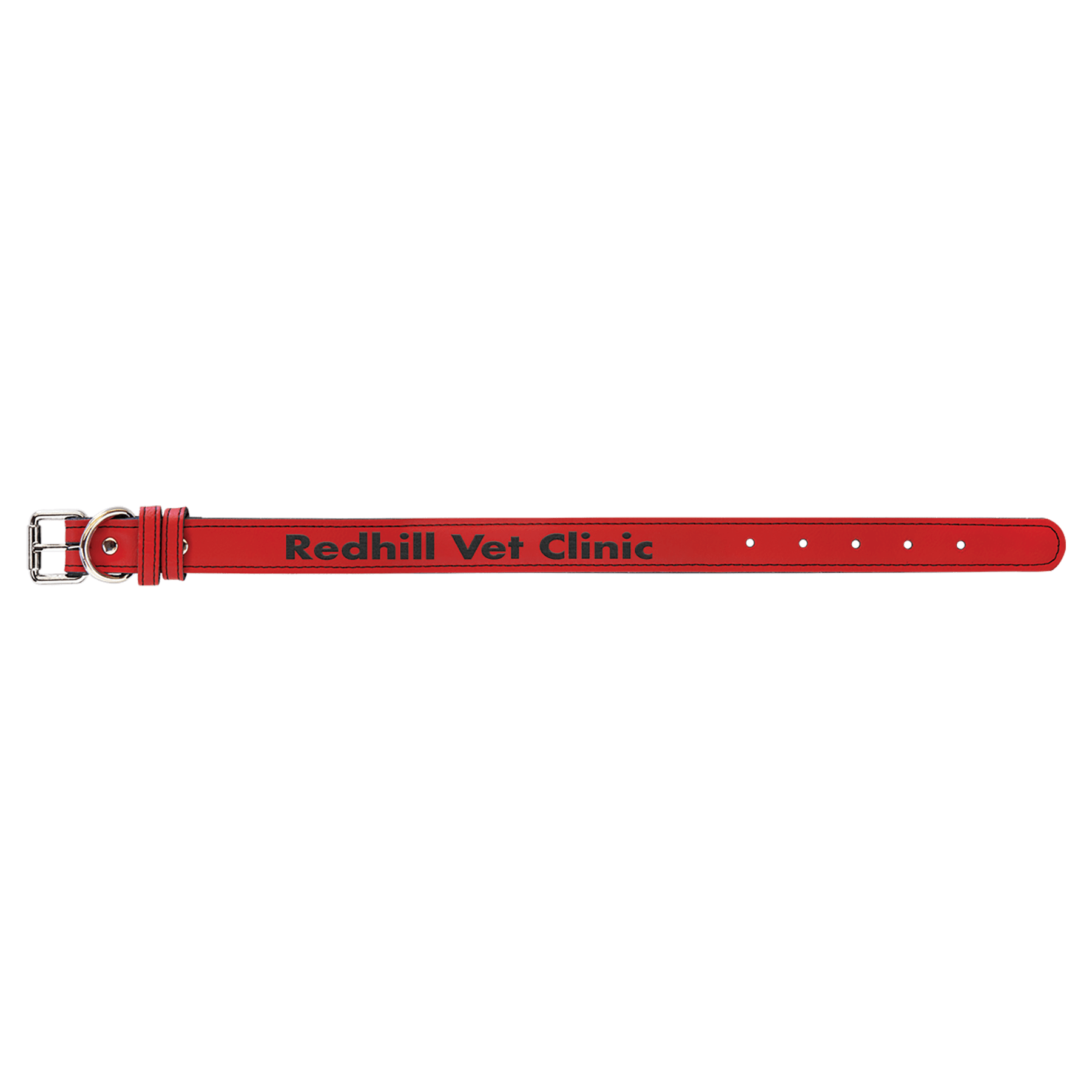 Medium 19" x 1" Red Leatherette Dog Collar