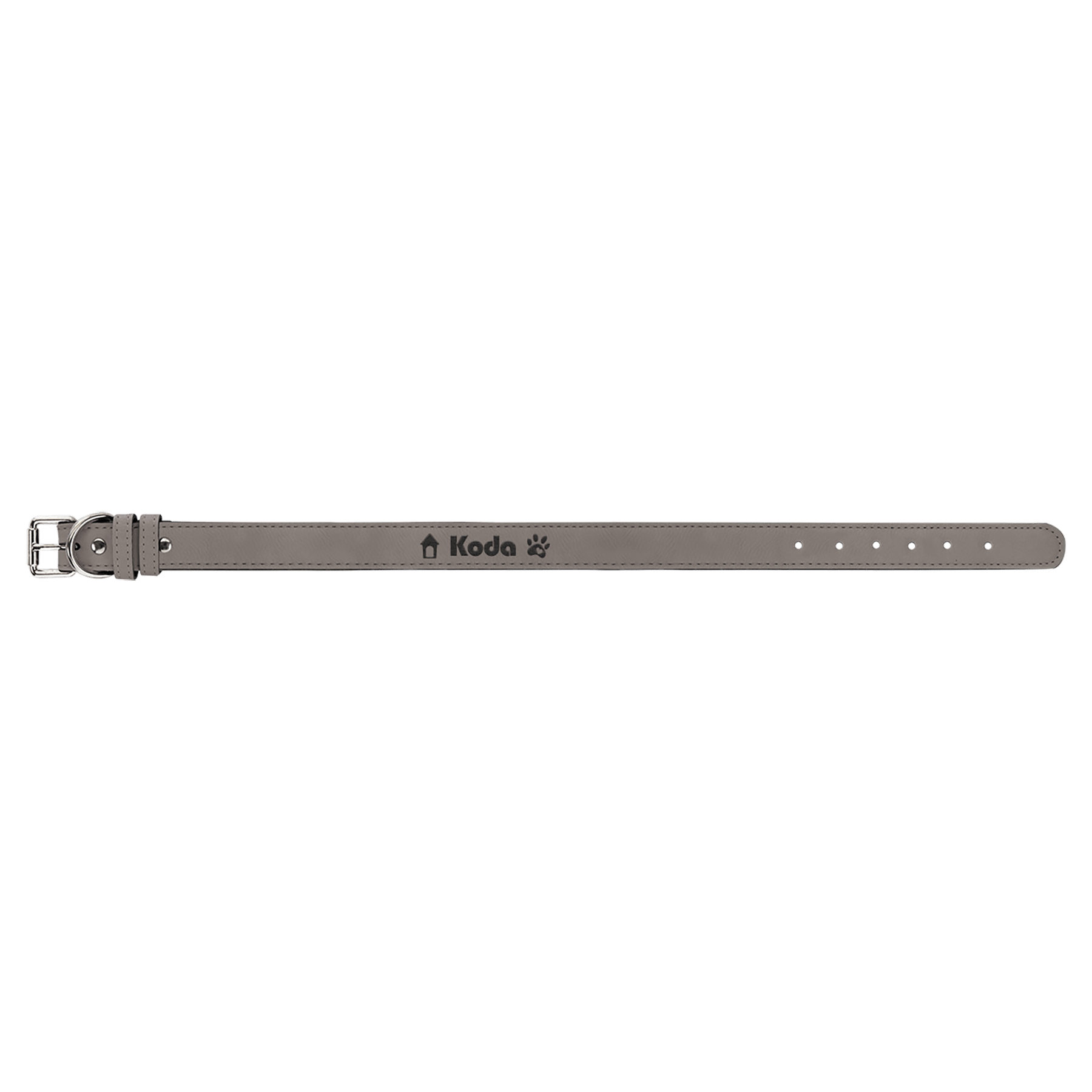 Extra Large 27" x 1.25" Gray Leatherette Dog Collar