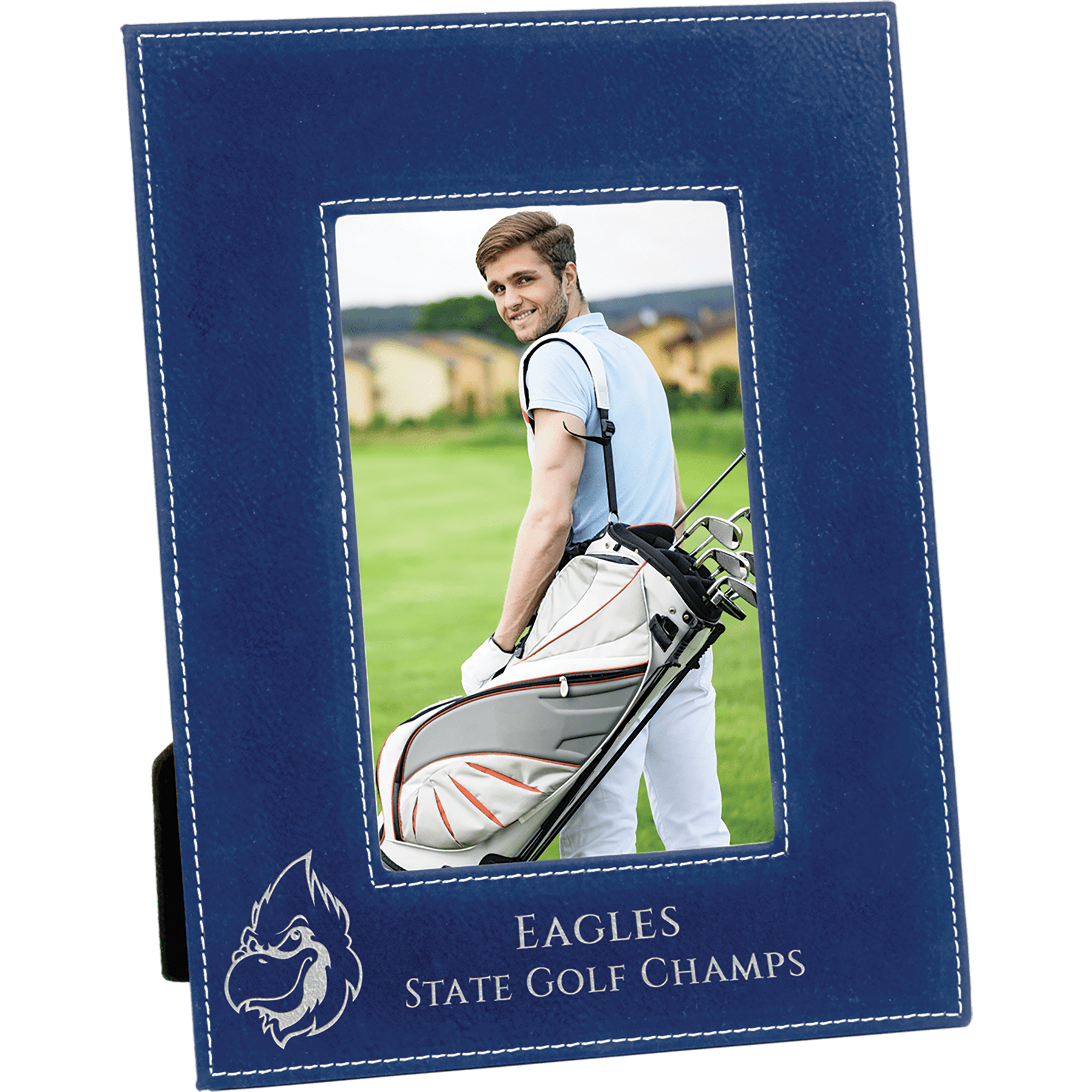 4" x 6" Blue/Silver Leatherette Photo Frame