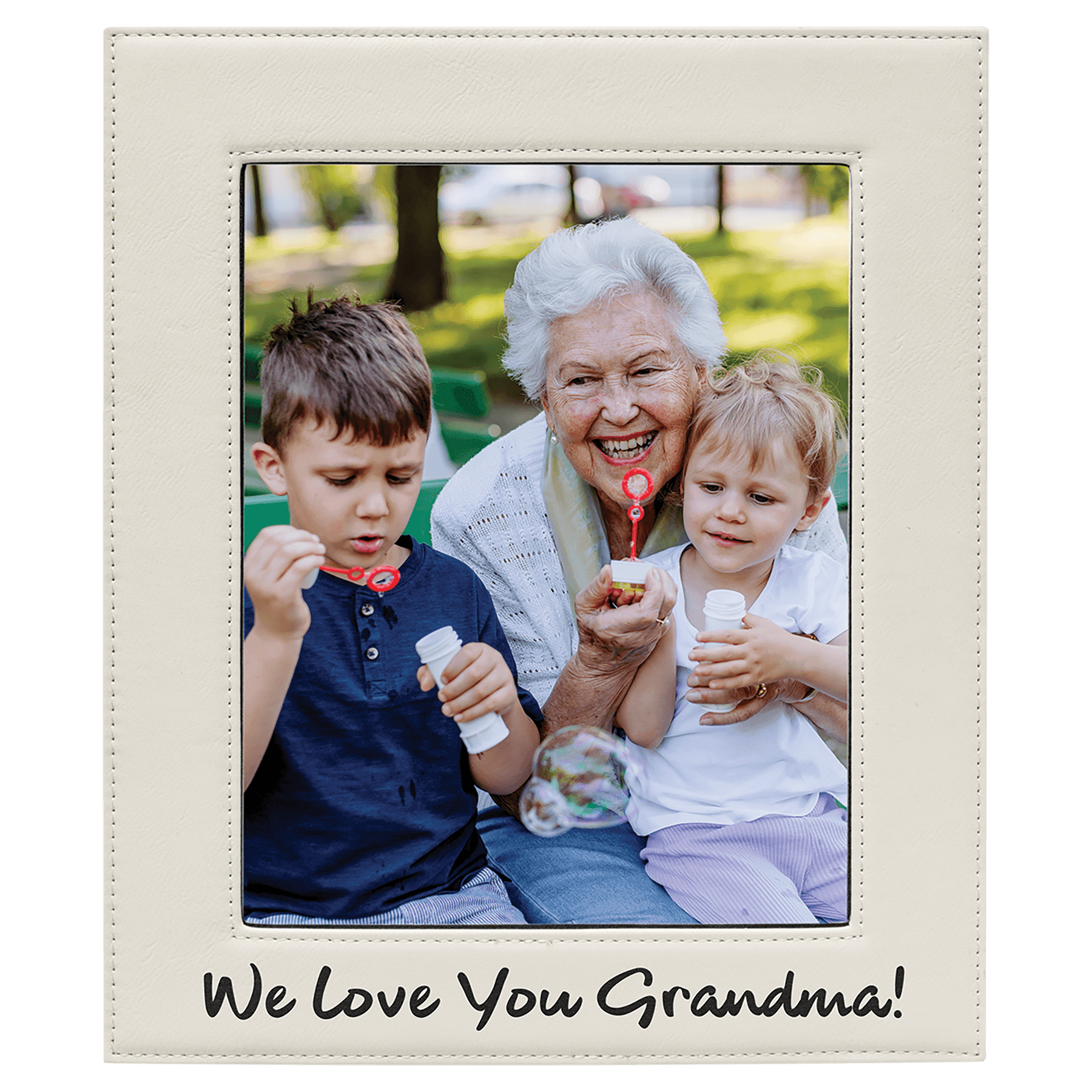 8" x 10" White Leatherette Photo Frame