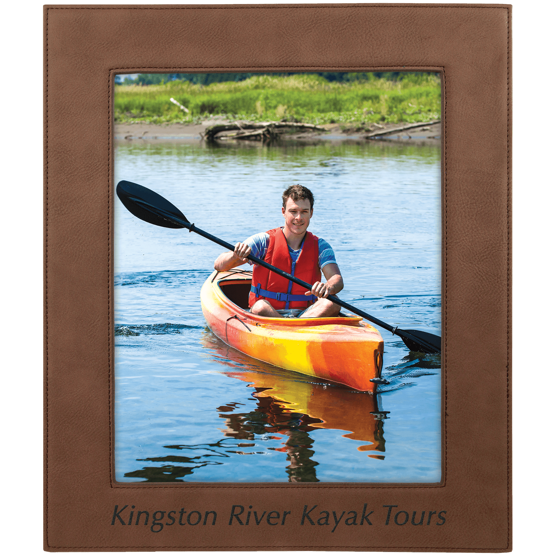 8" x 10" Dark Brown Leatherette Photo Frame