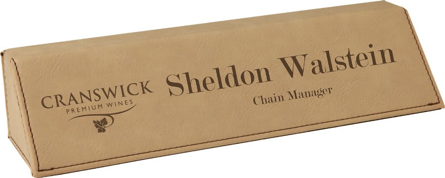8.5" Light Brown Leatherette Desk Wedge