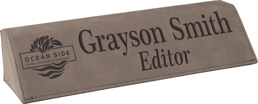 8.5" Gray Leatherette Desk Wedge