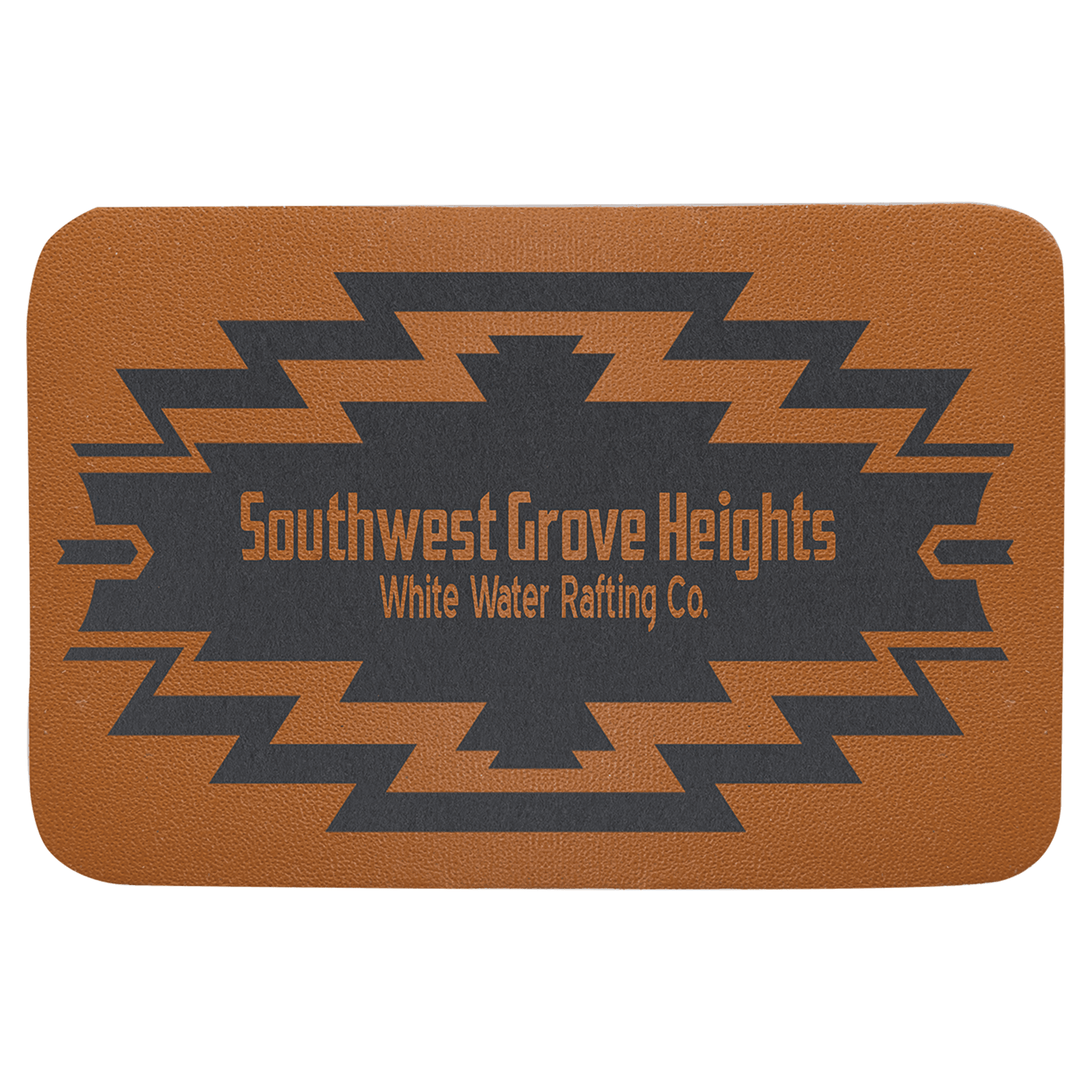 3" x 2" Rectangle Caramel Genuine Leather Patch w/Adhesive