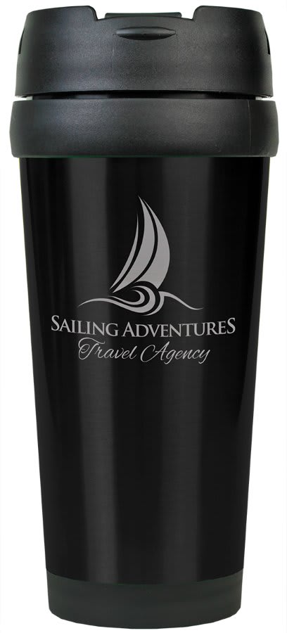 16 oz. Black Stainless Steel Travel Mug without Handle