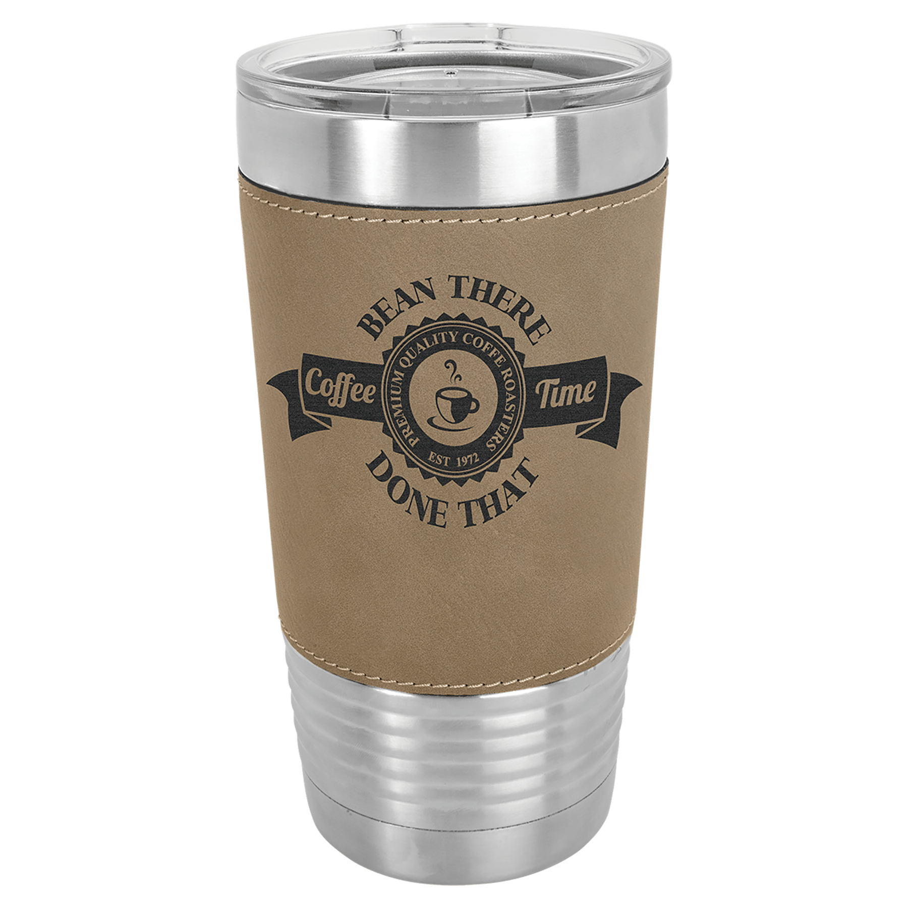Polar Camel 20 oz. Light Brown Laserable Leatherette Tumbler