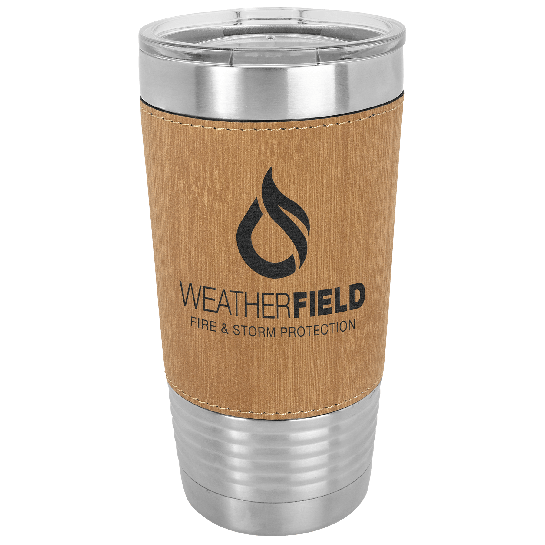 PC 20 oz. Bamboo Laserable Leatherette PC Tumbler