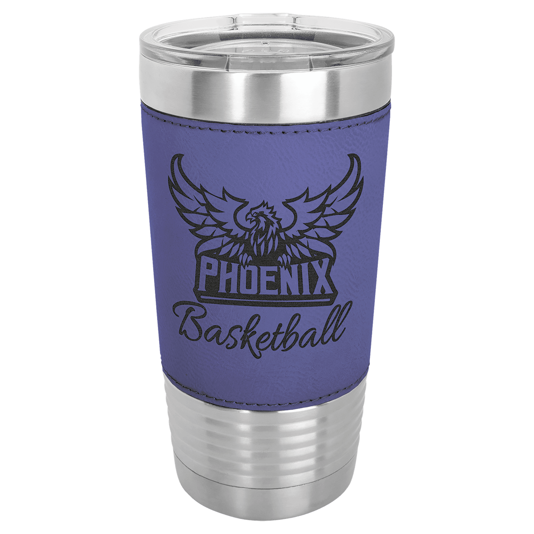PC 20 oz. Purple/Black Laserable Leatherette Tumbler
