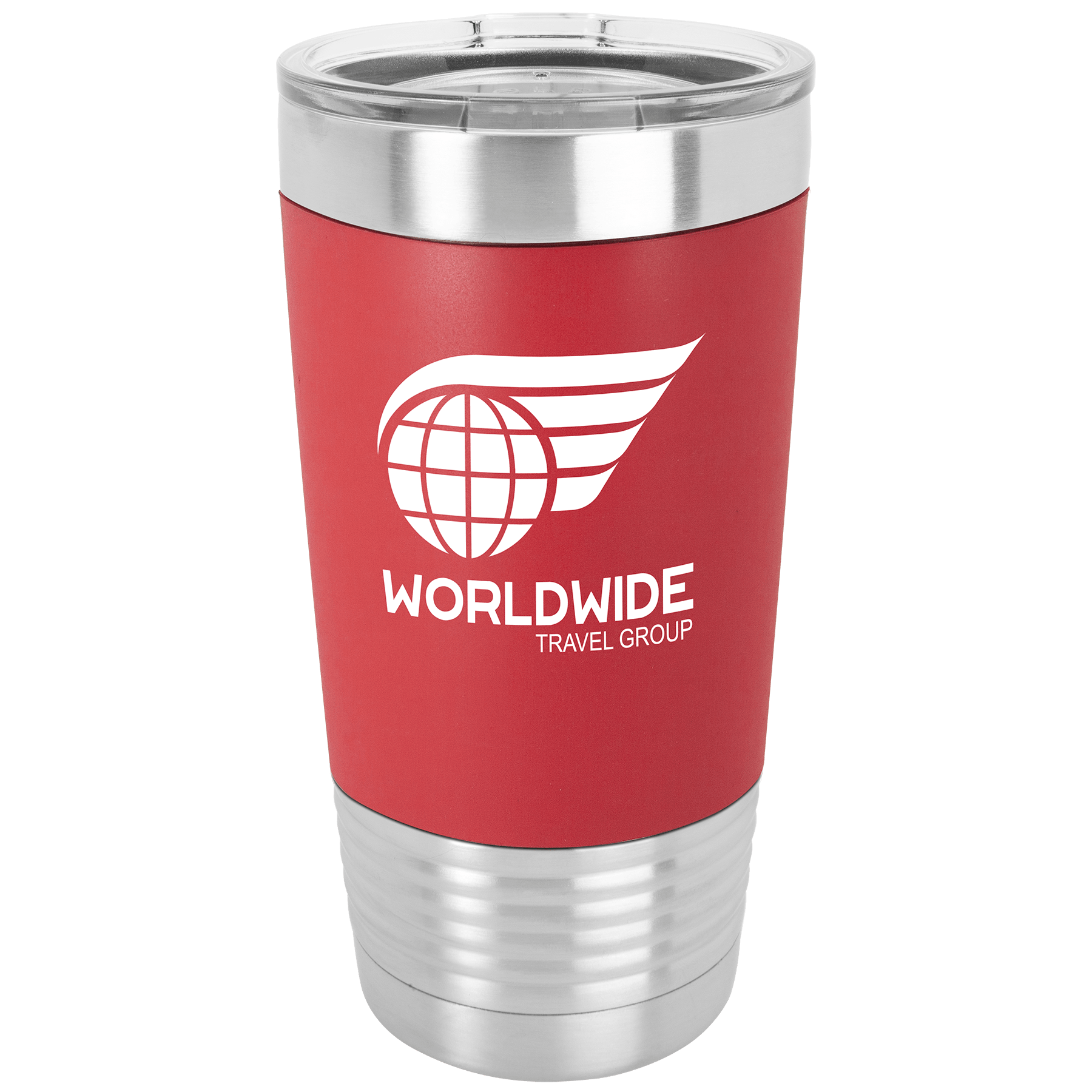 Polar Camel 20 oz. Red/White Tumbler w/Silicone Grip