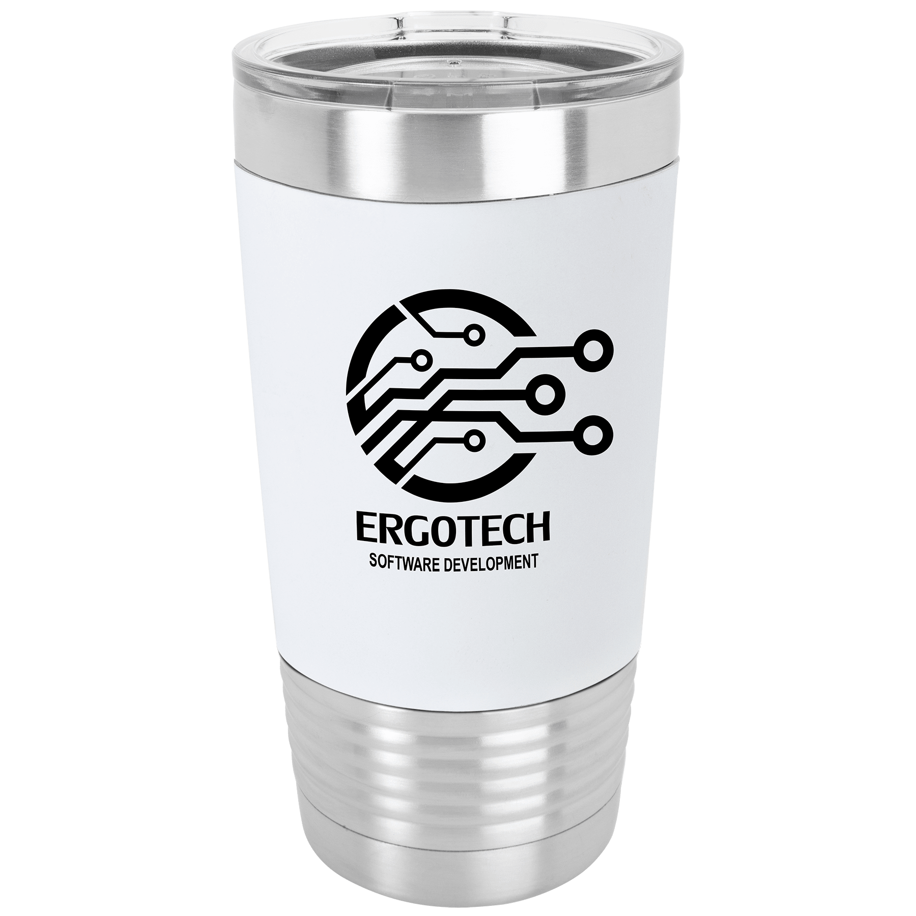 20 oz. Polar Camel White/Black Tumbler w/Silicone Grip