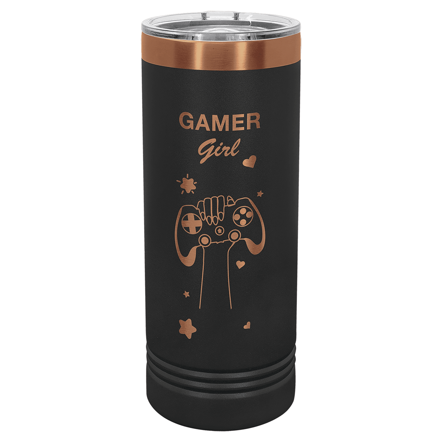 Polar Camel 22 oz. Black/Rose Gold ION-Plated Skinny Tumbler