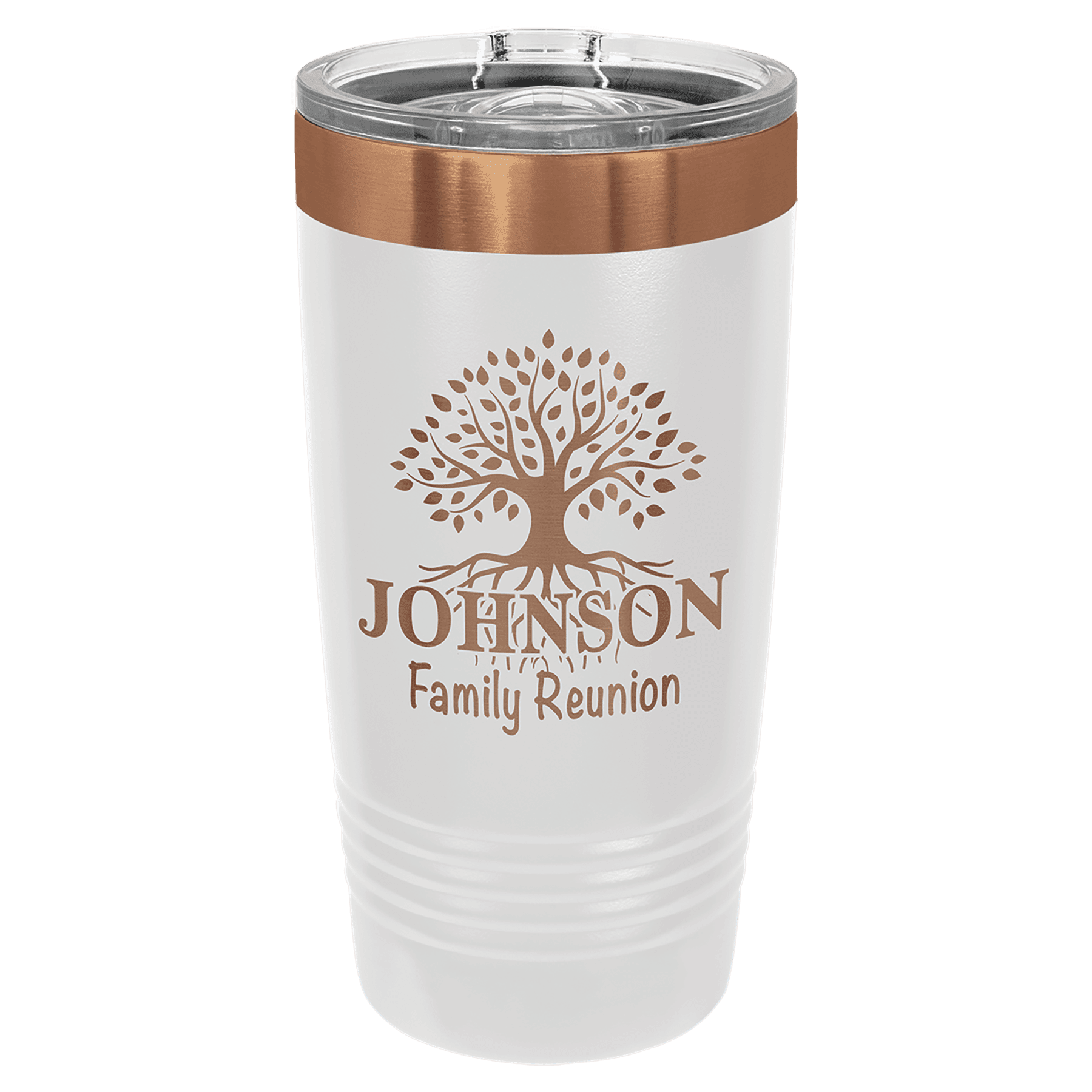 PC 20 oz. White/Rose Gold ION-Plated Ringneck Tumbler