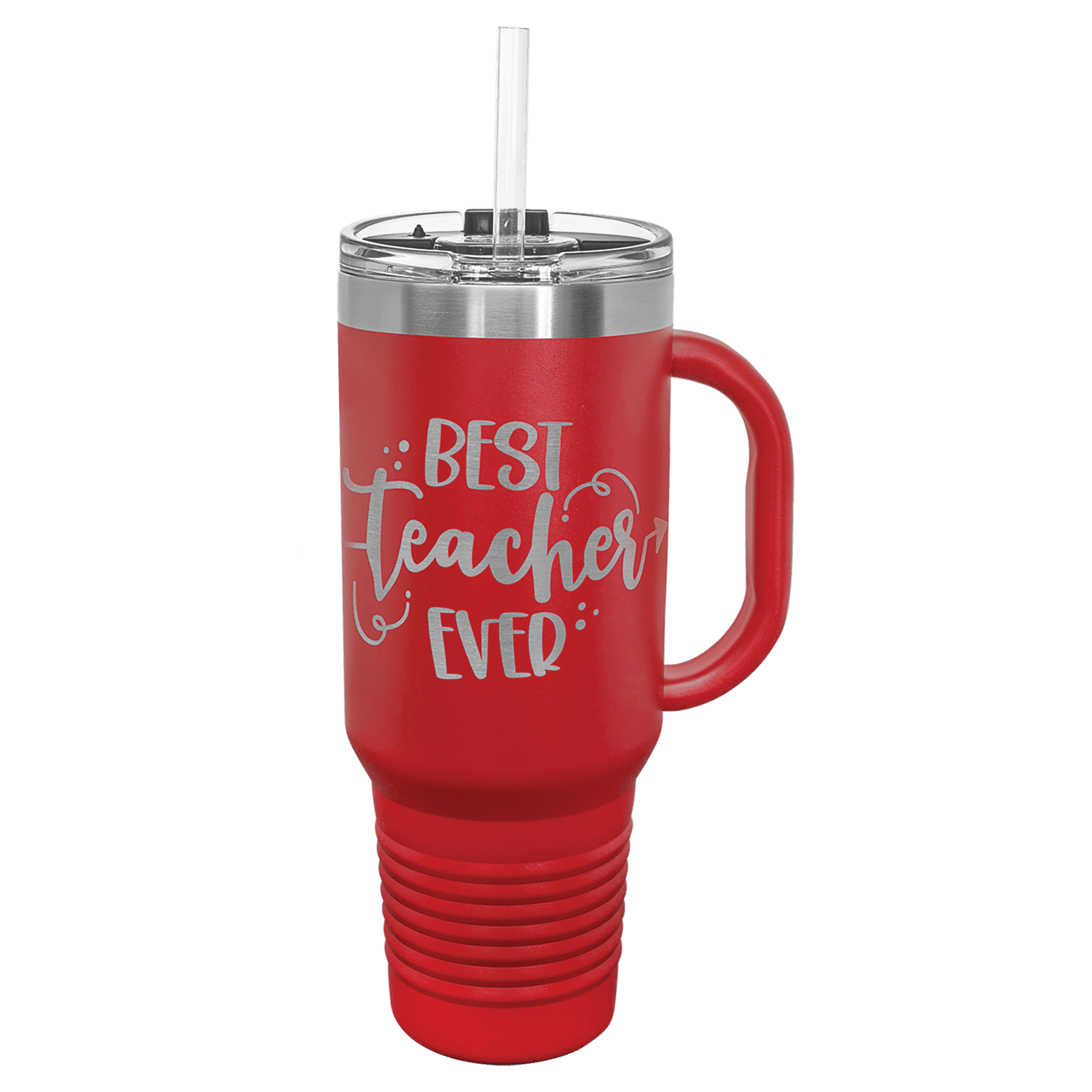 Polar Camel 40 oz. Red Travel Mug w/Handle, Straw Included
