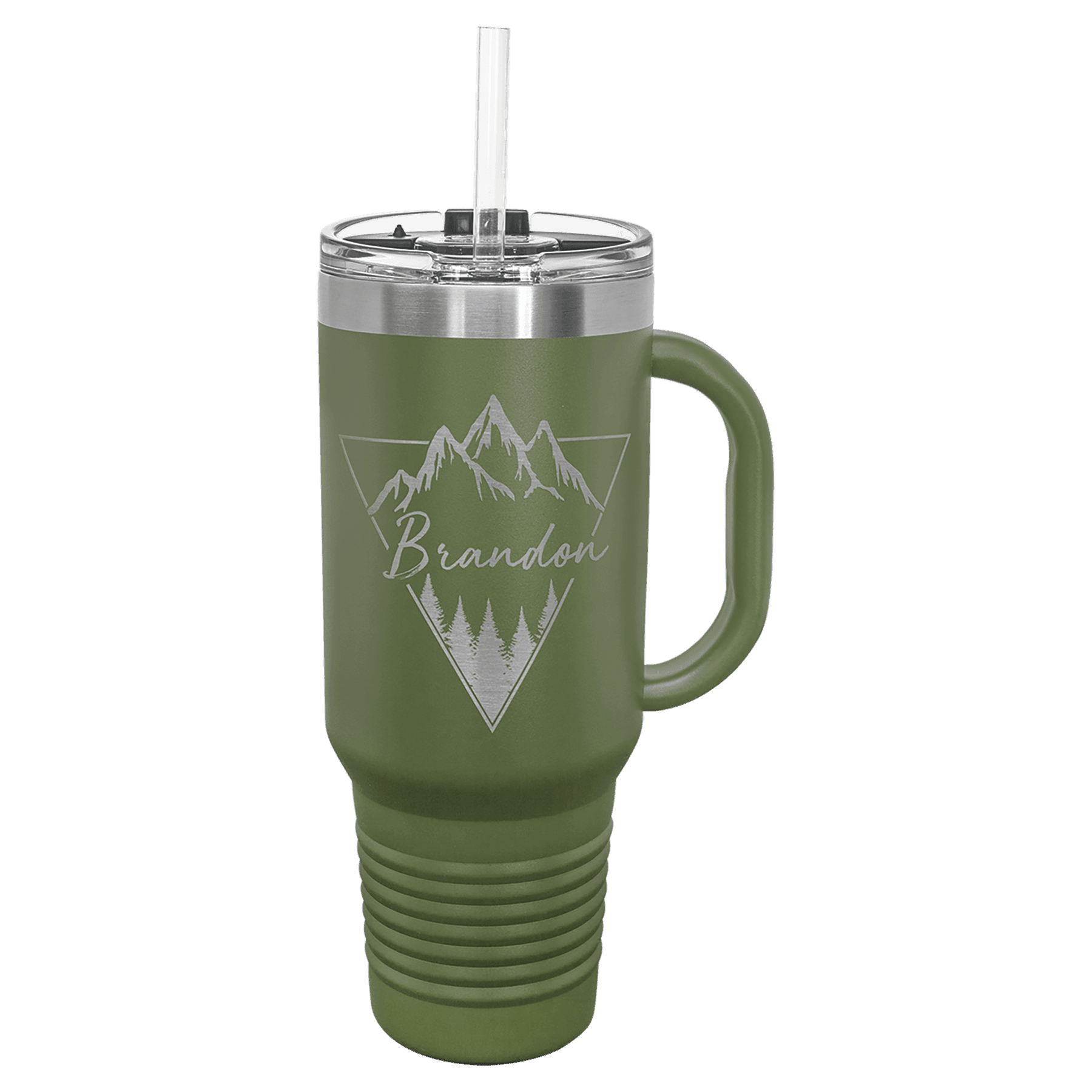 Polar Camel 40 oz. Olive Green Travel Mug w/Handle