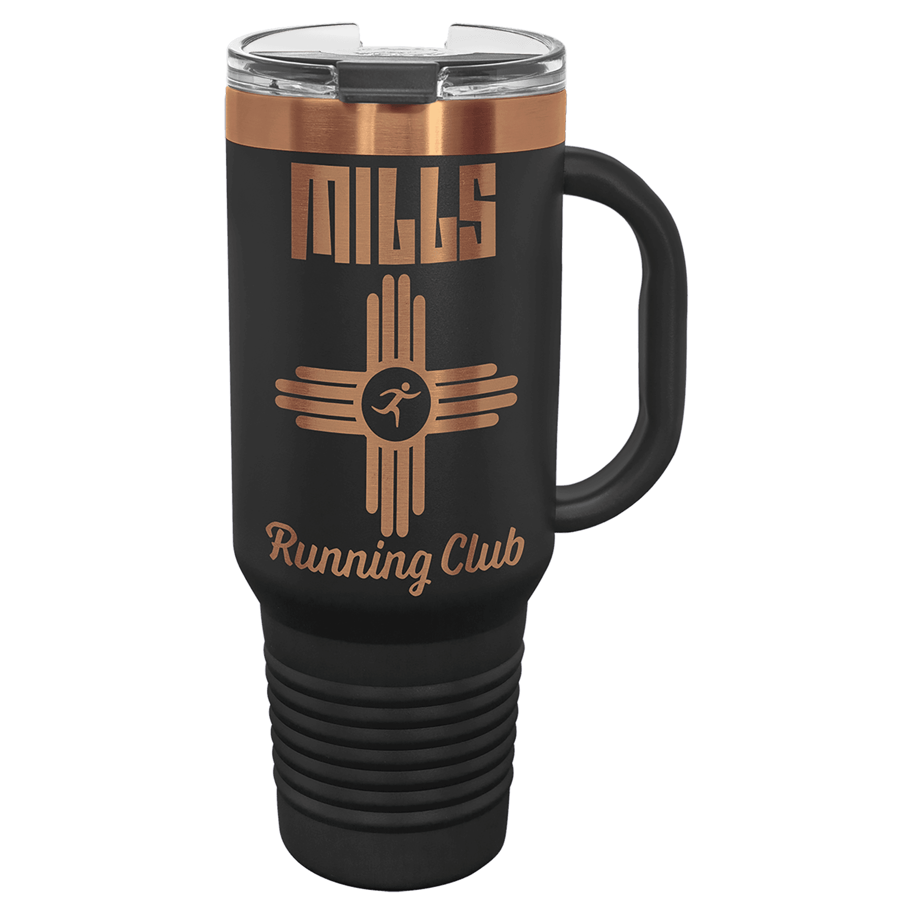 PC 40 oz. Black/Rose Gold ION-Plated Travel Mug
