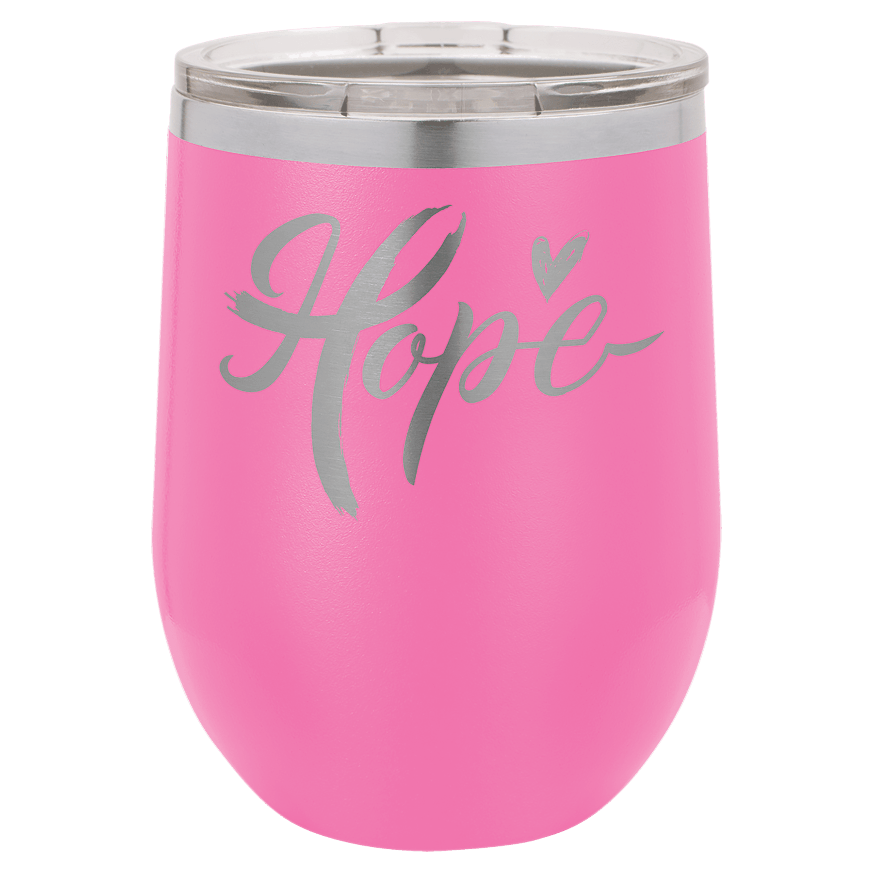 PC 12 oz. Pink Vacuum Insulated Stemless Wine Tumbler w/ Lid