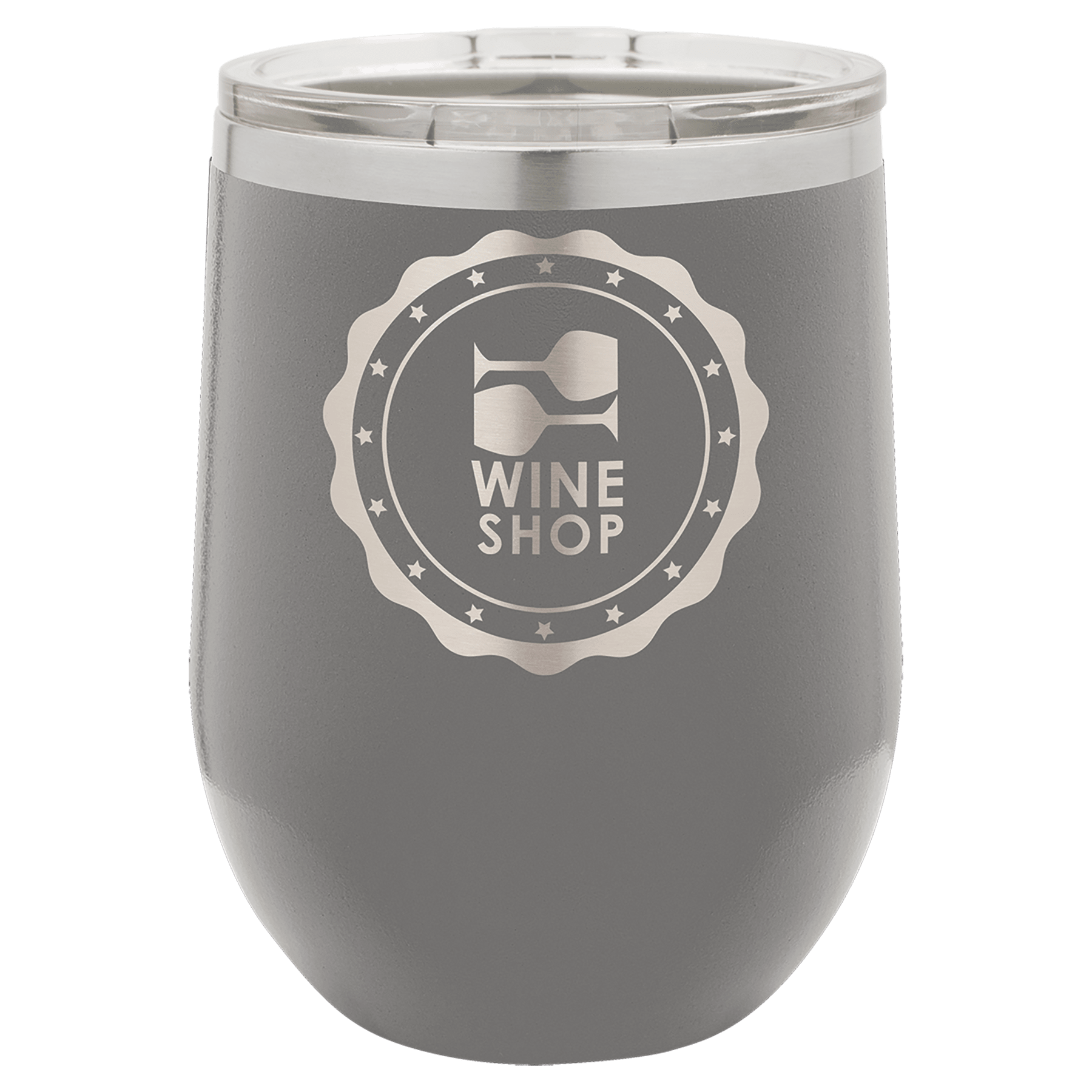 Polar Camel 12 oz. Dark Gray Stemless Wine Tumbler