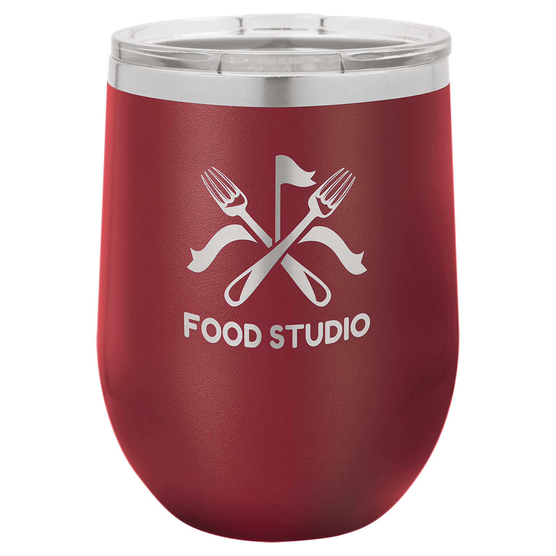 Polar Camel 12 oz. Maroon Stemless Wine Tumbler