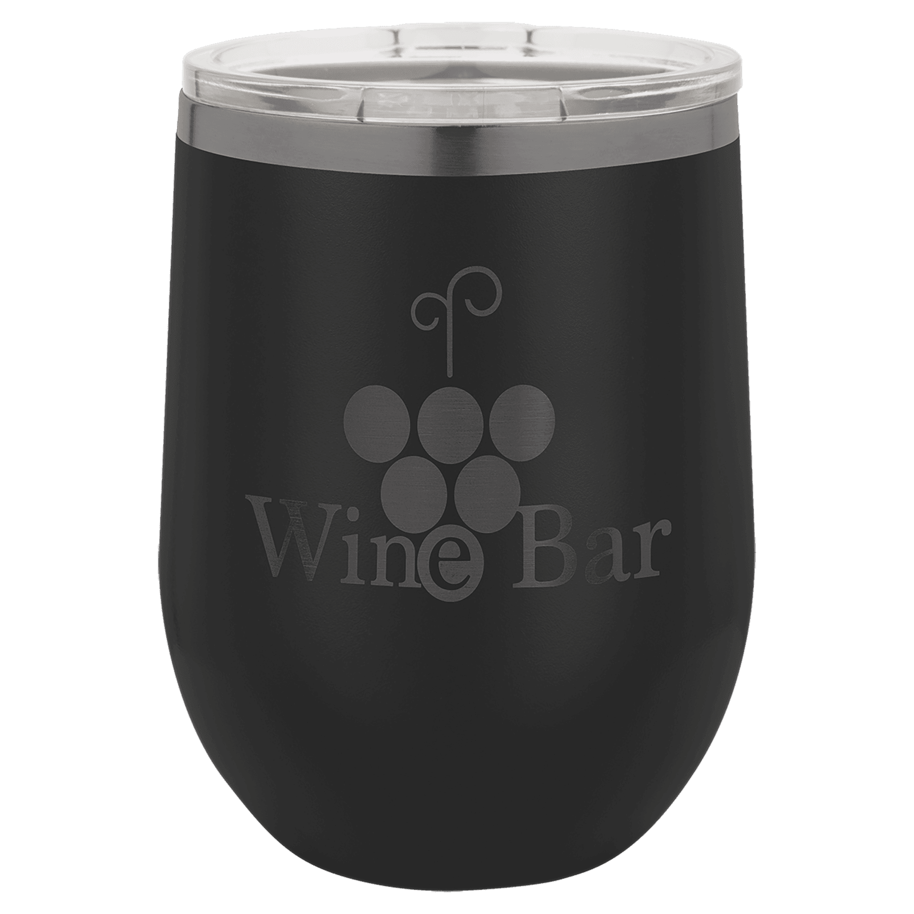 PC 12 oz. Black/Ghost Black ION-Plated Stemless Wine Tumbler