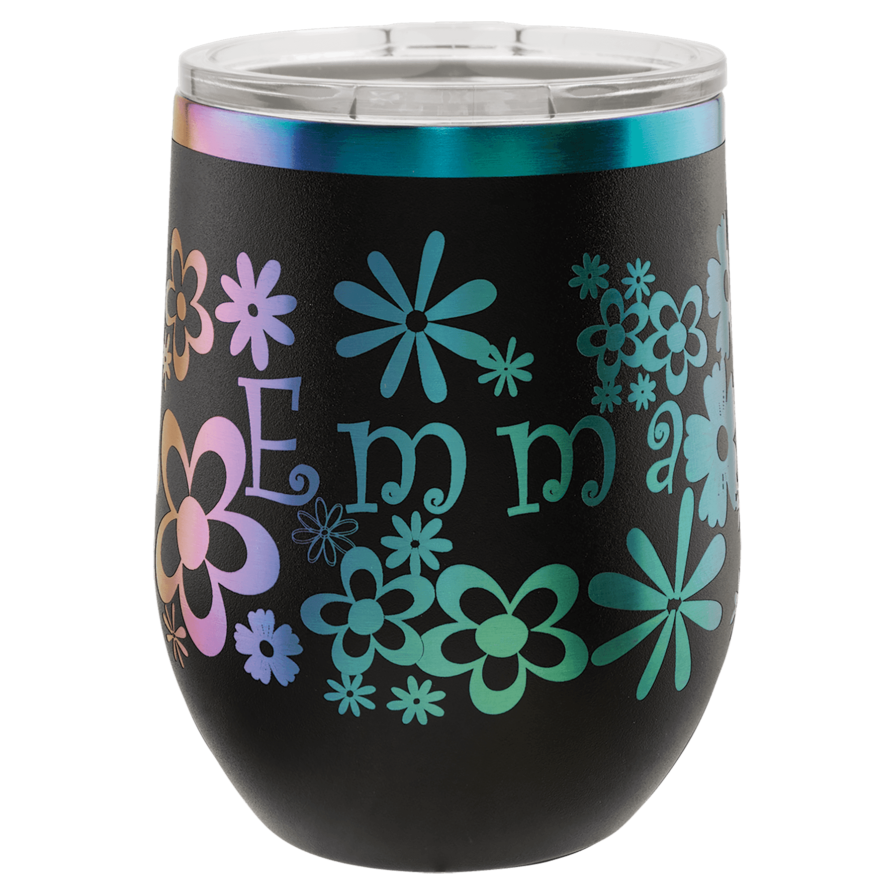 PC 12 oz. Black/Prism ION-Plated Stemless Wine Tumbler