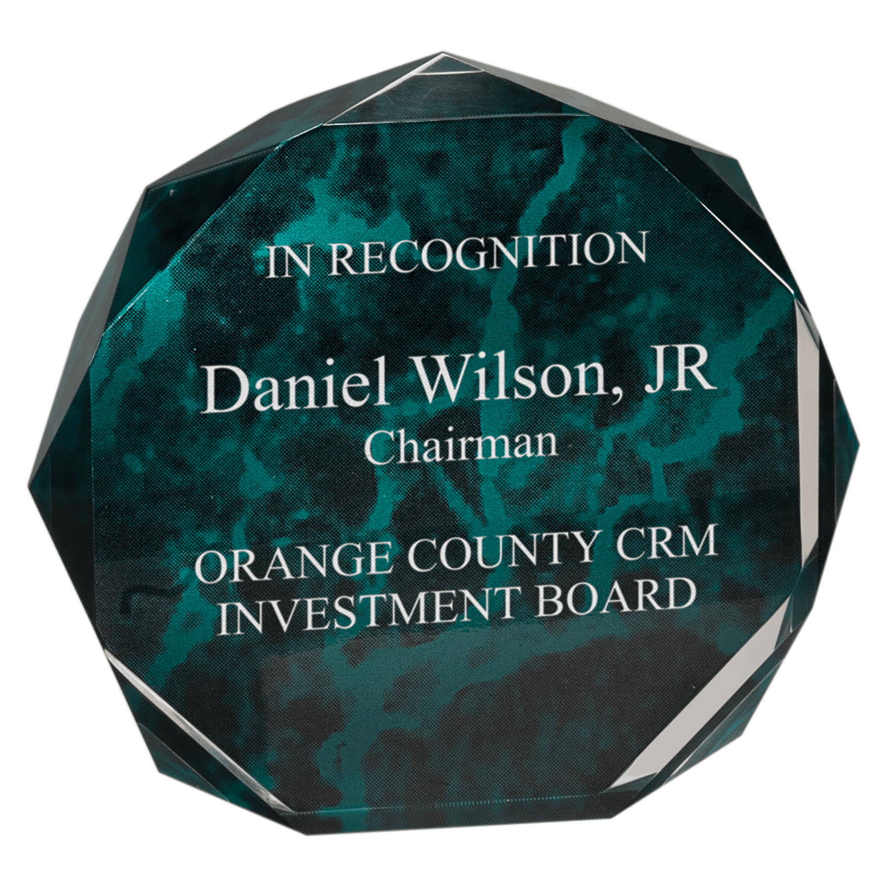 6" Green Marble Octagon Acrylic Award